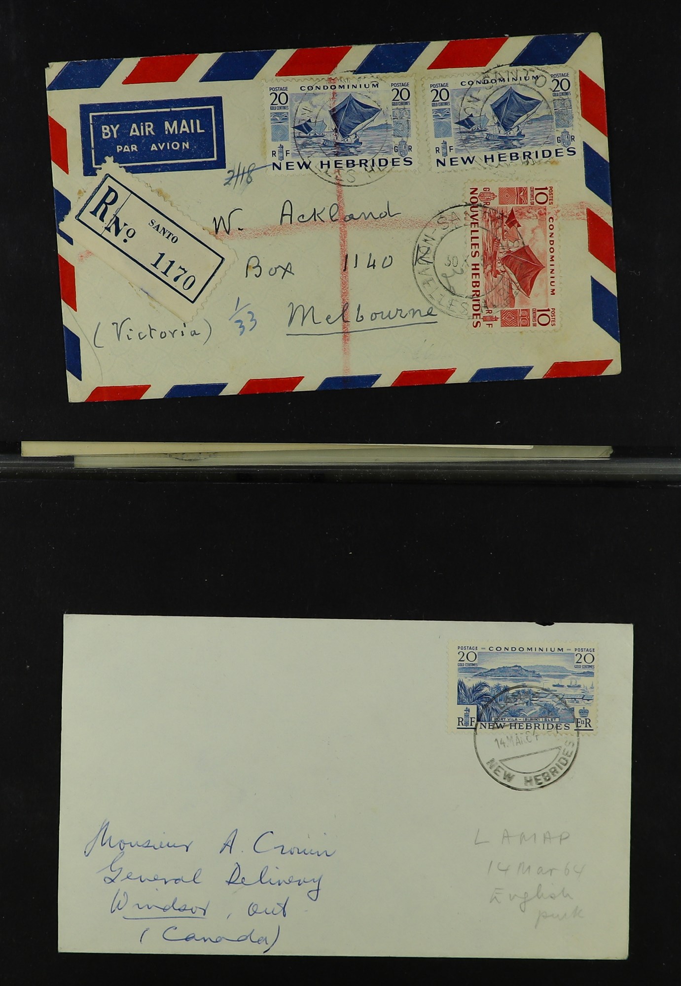 NEW HEBRIDES ENGLISH 1953-69 covers collection, with commercial & philatelic covers, registered - Image 3 of 15