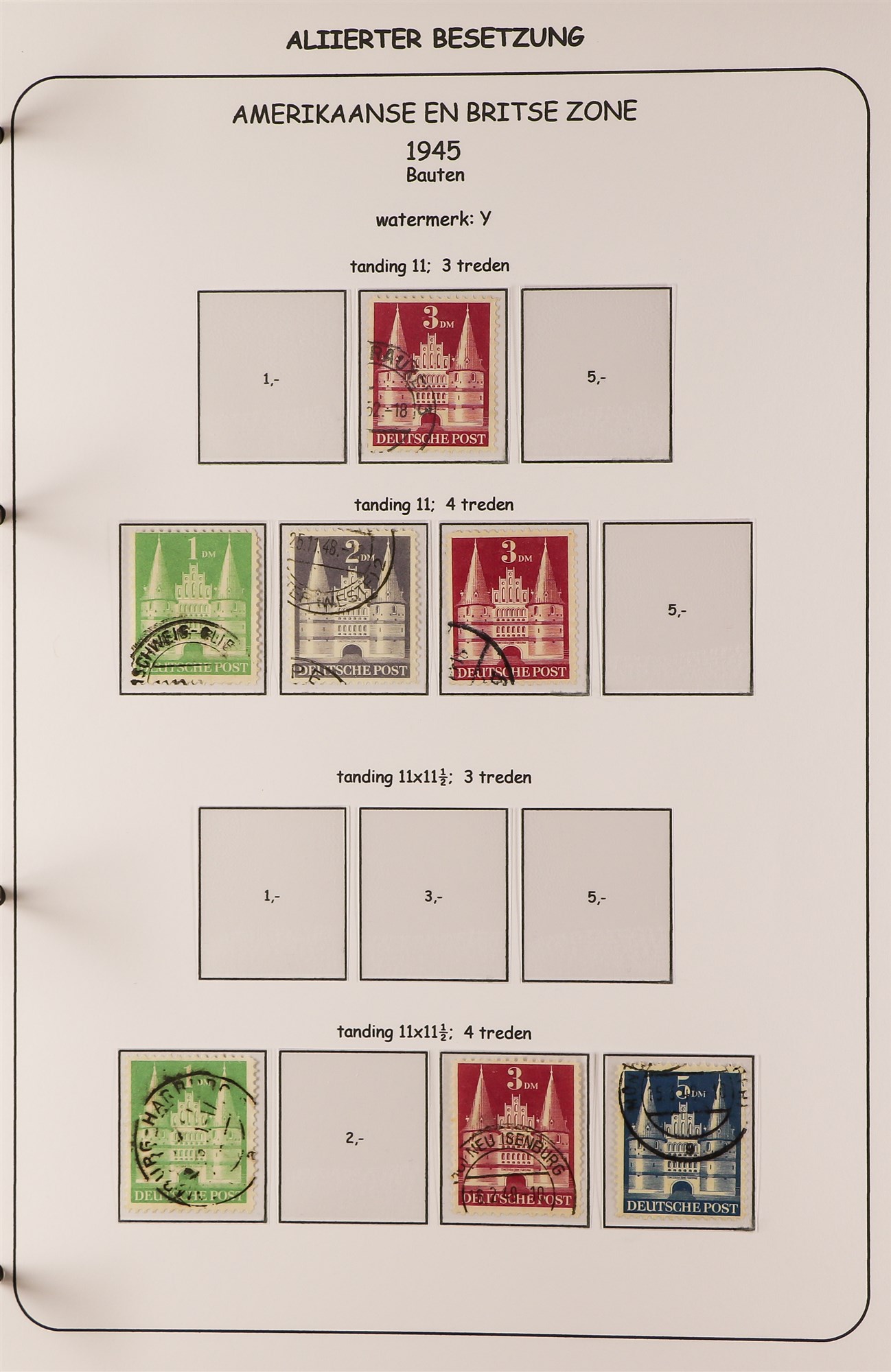 GERMAN ALLIED ZONES BRITISH & AMERICAN ZONE 1945-50 very fine used collection (plus some mint or - Image 13 of 27