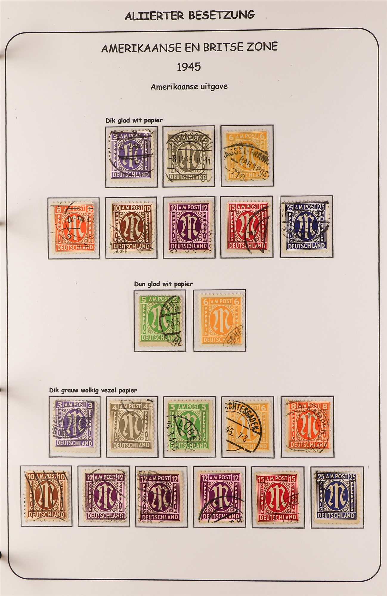 GERMAN ALLIED ZONES BRITISH & AMERICAN ZONE 1945-50 very fine used collection (plus some mint or