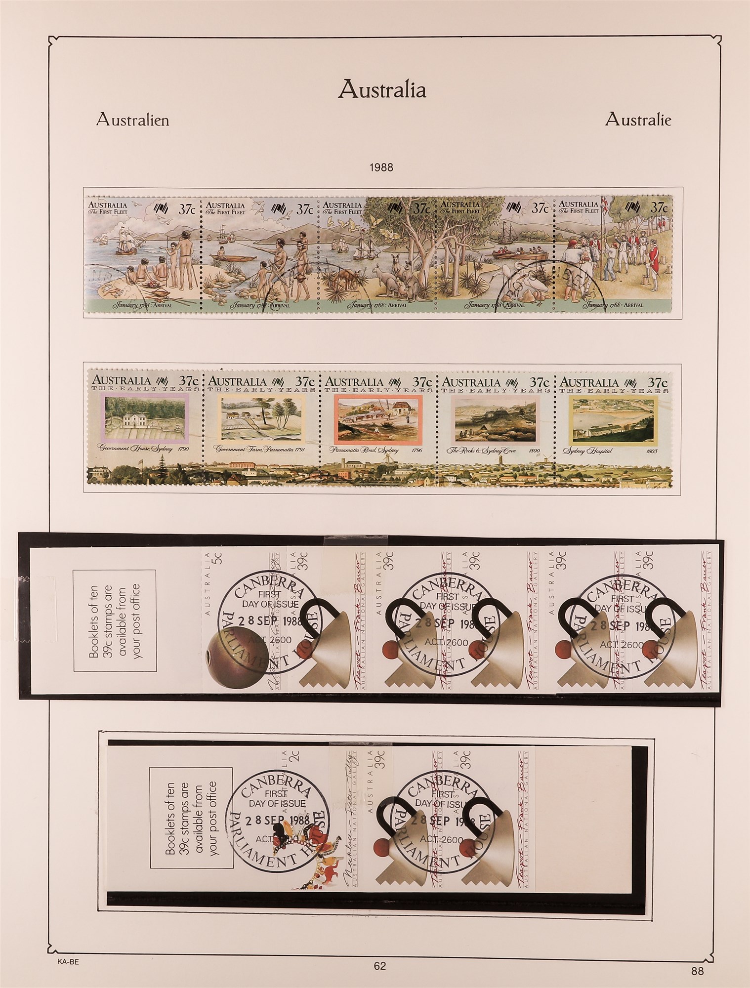 AUSTRALIA 1953-90 COMPLETE USED COLLECTION in a KA-BE album with paper & perforation types, booklets - Image 24 of 29