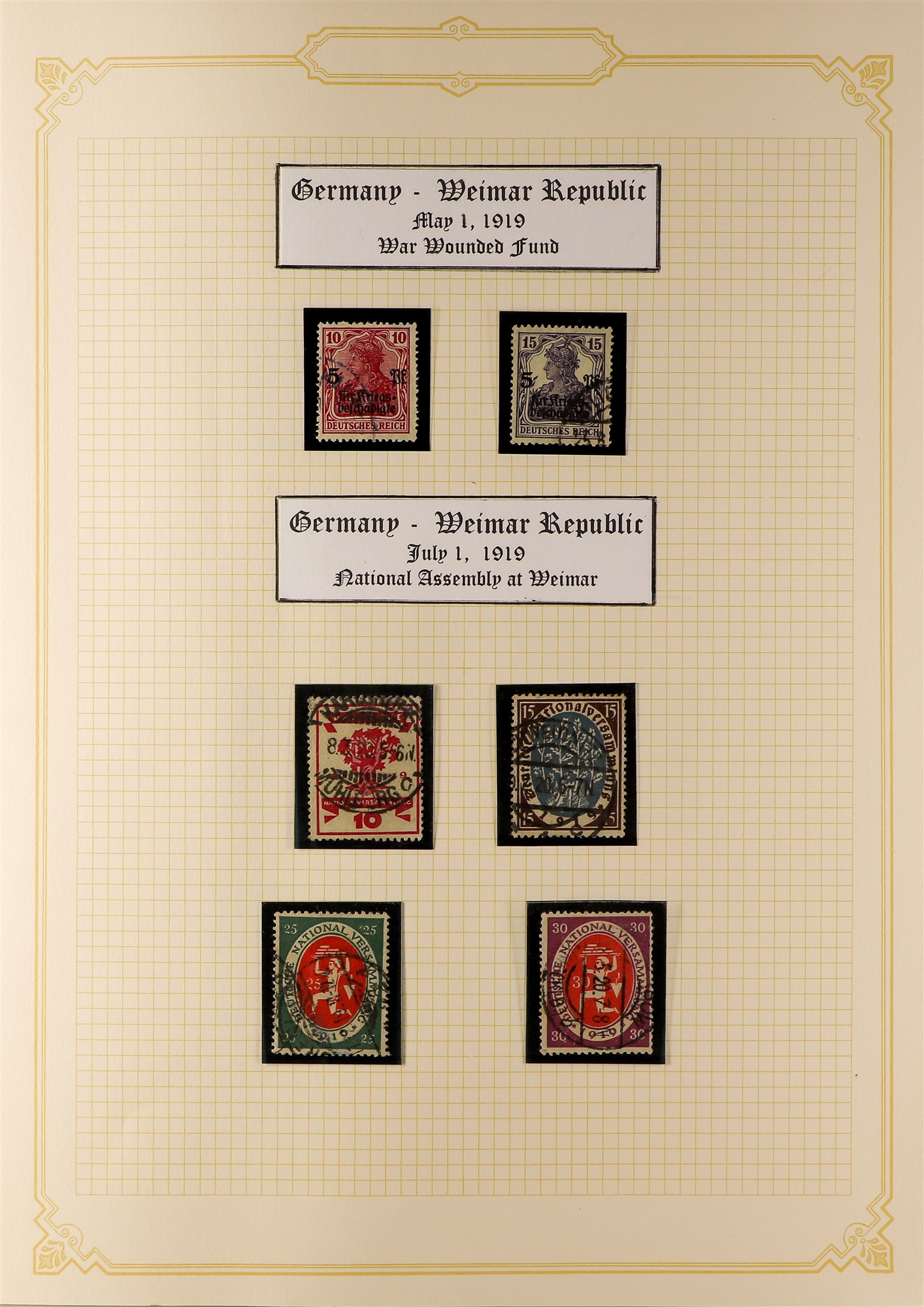 GERMANY 1919-1923 USED COLLECTION incl. 1920-21 opts on Bavaria set, 1920-21 Germania set, plus