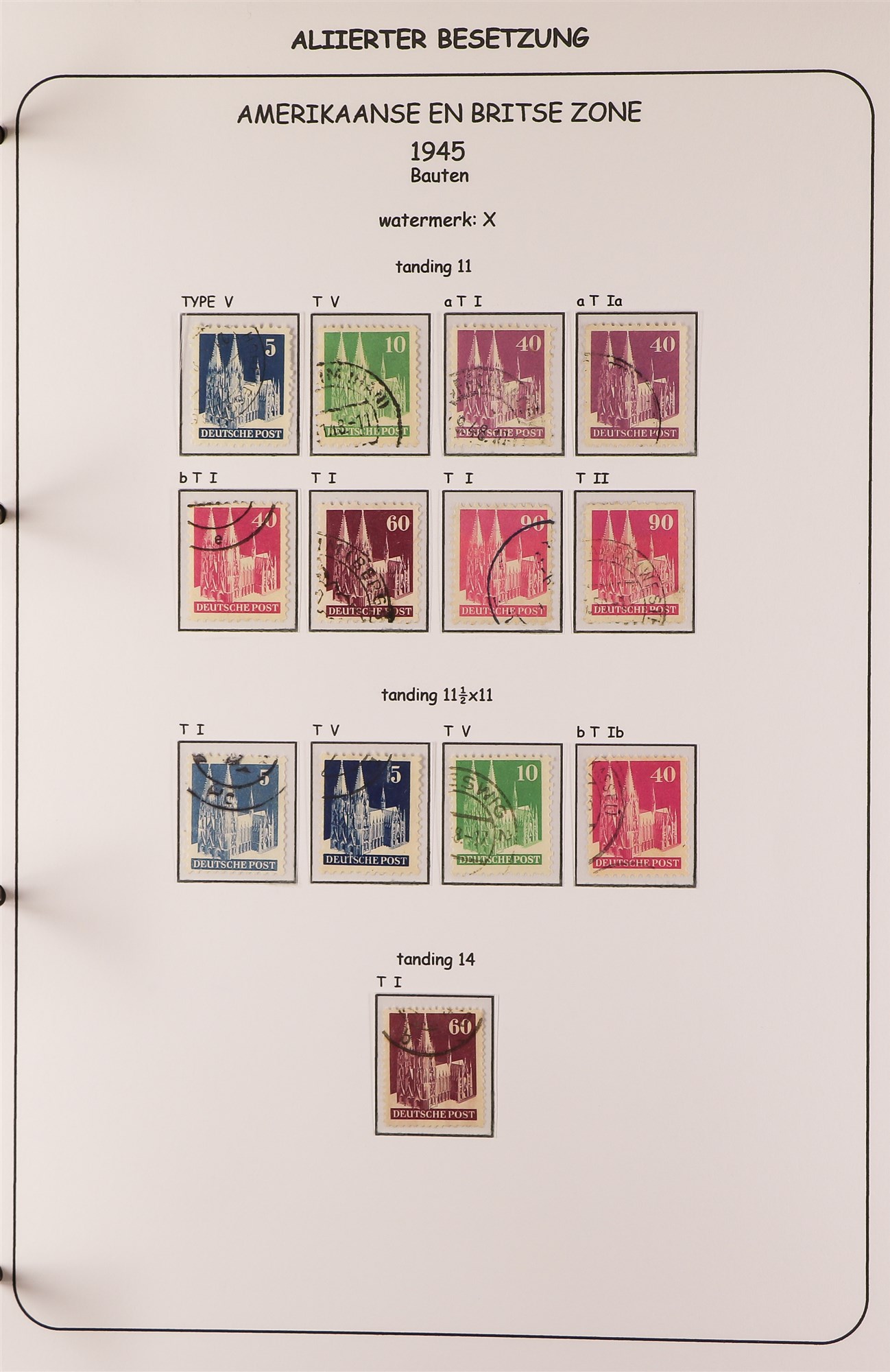 GERMAN ALLIED ZONES BRITISH & AMERICAN ZONE 1945-50 very fine used collection (plus some mint or - Image 12 of 27