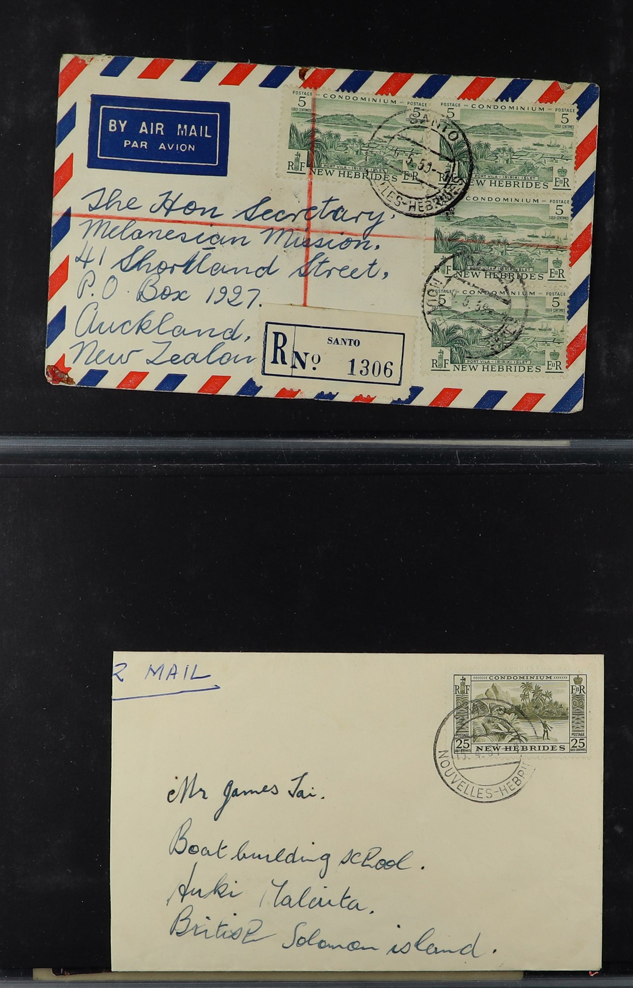 NEW HEBRIDES ENGLISH 1953-69 covers collection, with commercial & philatelic covers, registered - Image 7 of 15