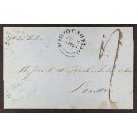 VENEZUELA BRITISH POST OFFICE AT PORTO CABELLO 1858 (June) wrapper to London, showing a fine "