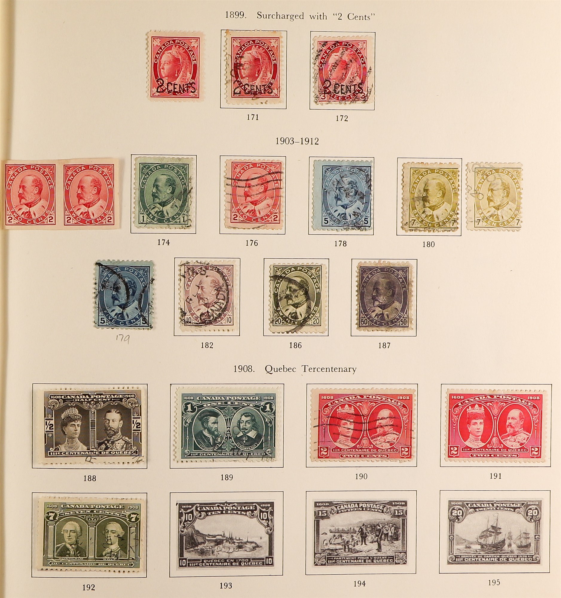 CANADA 1859-1971 COLLECTION of mint and used in an album, incl. 1868-90 3c, 6c, 12½c & 15c Large - Image 4 of 10