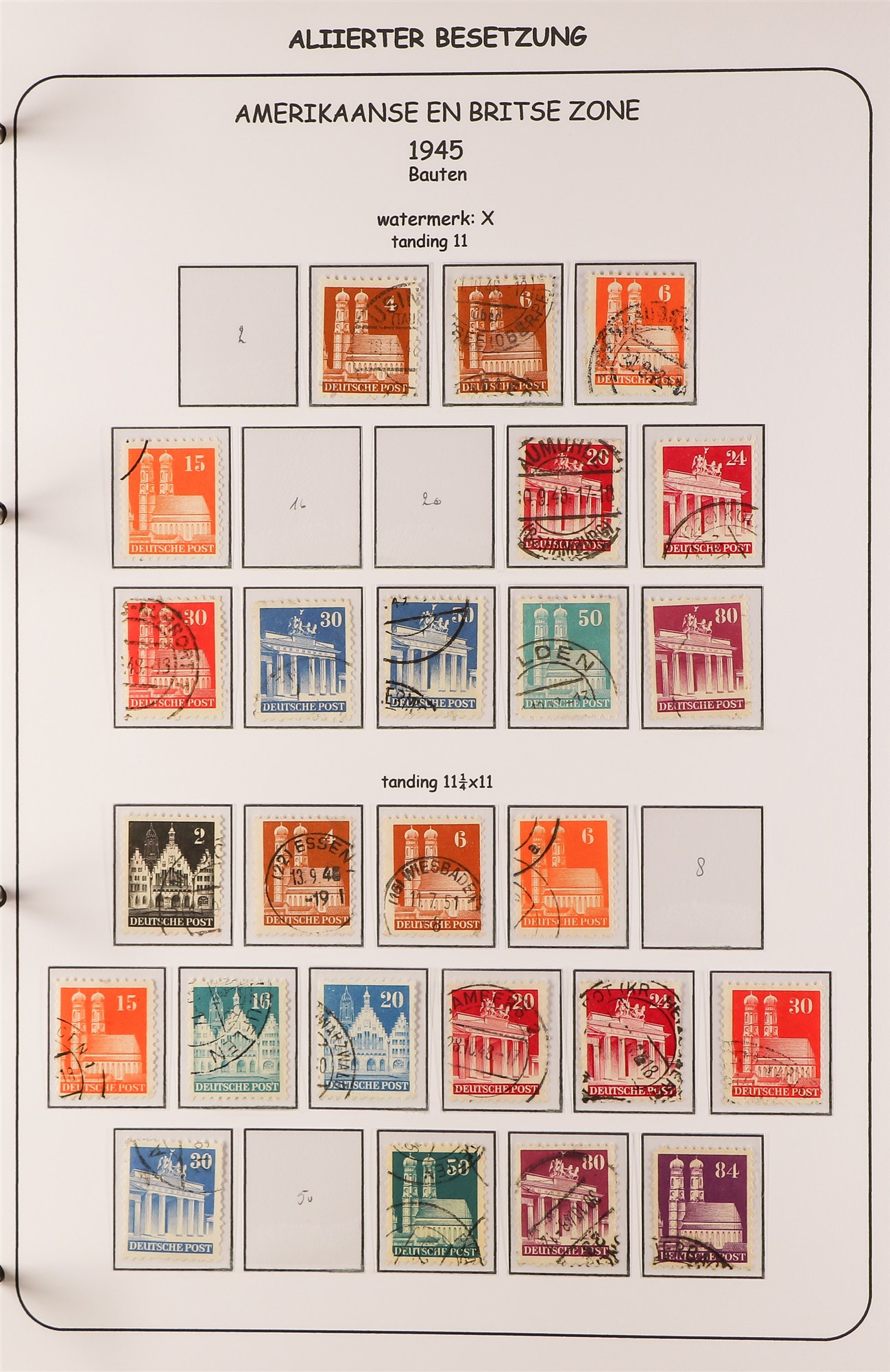 GERMAN ALLIED ZONES BRITISH & AMERICAN ZONE 1945-50 very fine used collection (plus some mint or - Image 11 of 27