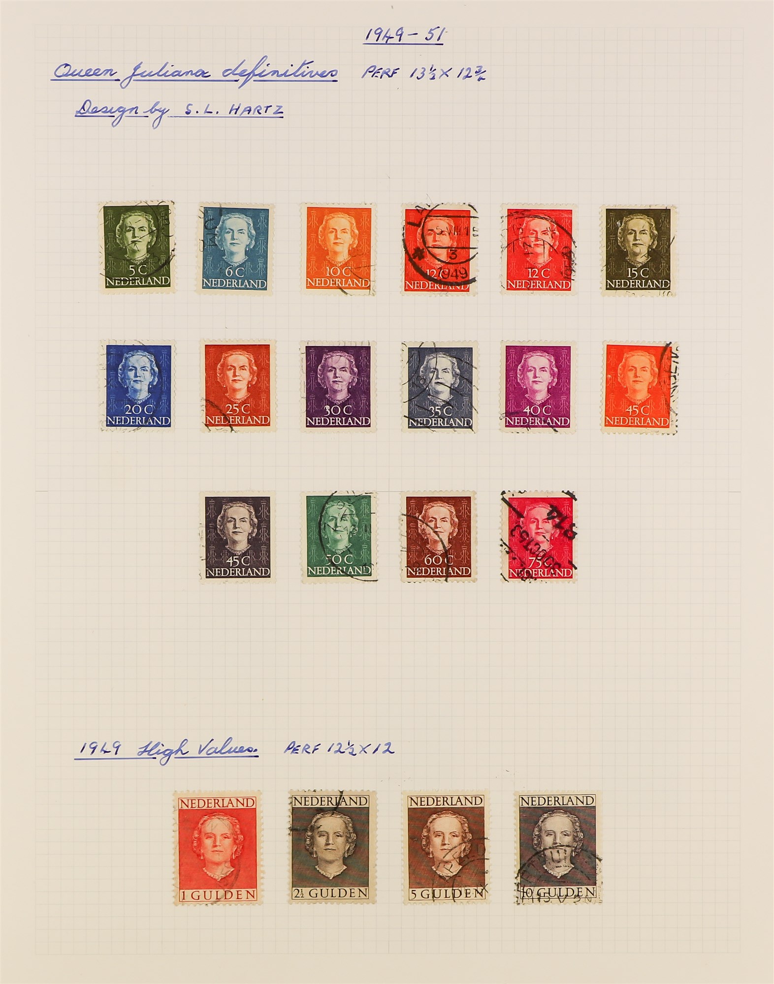 NETHERLANDS 1891-1966 USED COLLECTION in an album, incl. 1891 Wilhelmina to 1g violet & 1894 to 1g - Image 8 of 12