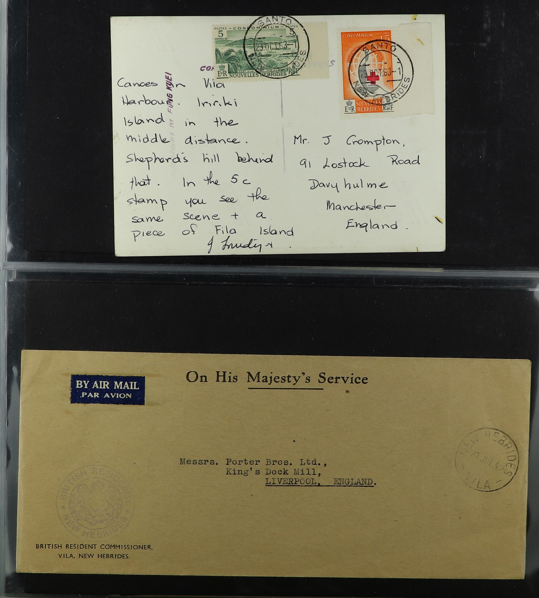 NEW HEBRIDES ENGLISH 1953-69 covers collection, with commercial & philatelic covers, registered - Image 8 of 15