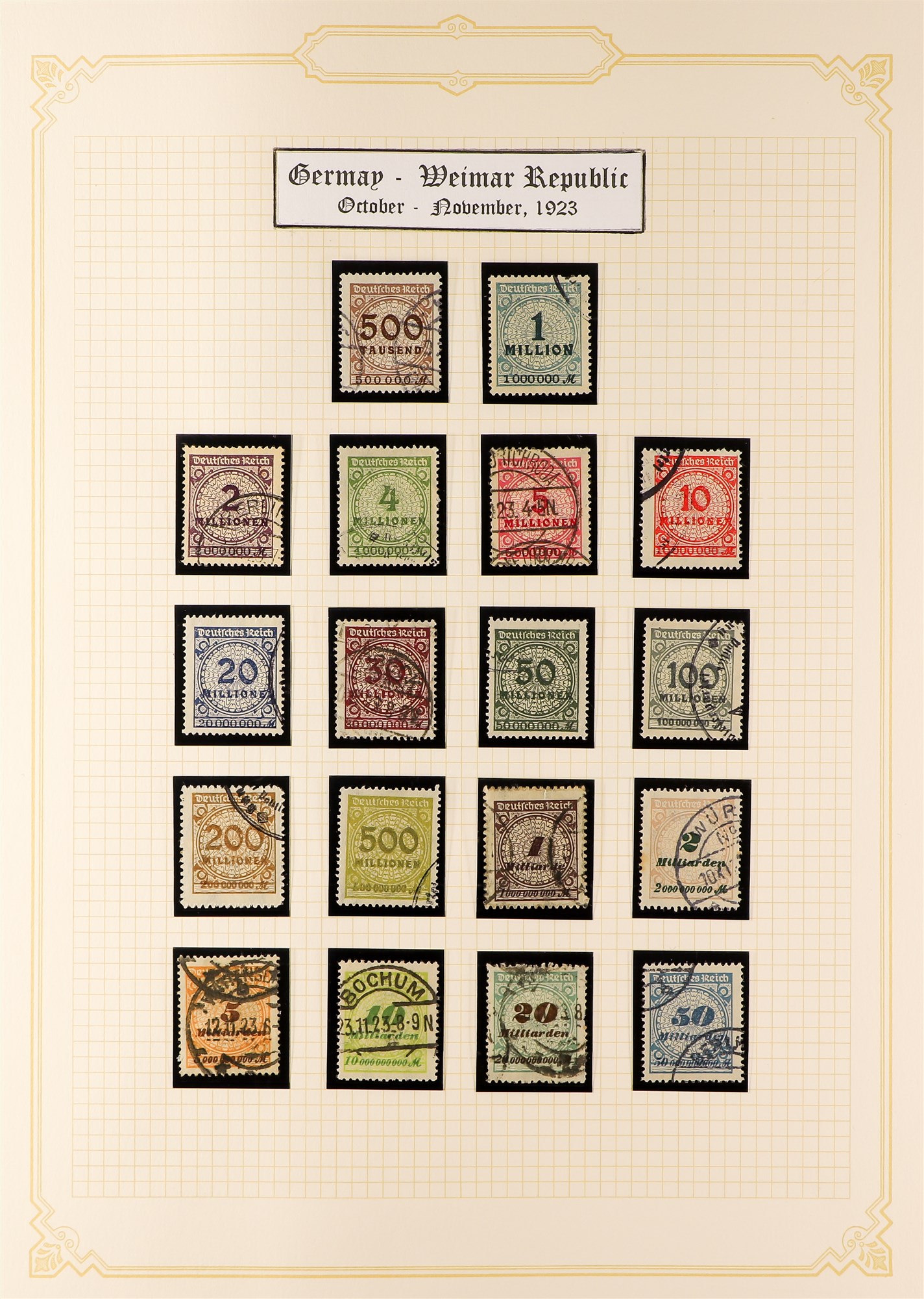 GERMANY 1919-1923 USED COLLECTION incl. 1920-21 opts on Bavaria set, 1920-21 Germania set, plus - Image 21 of 32