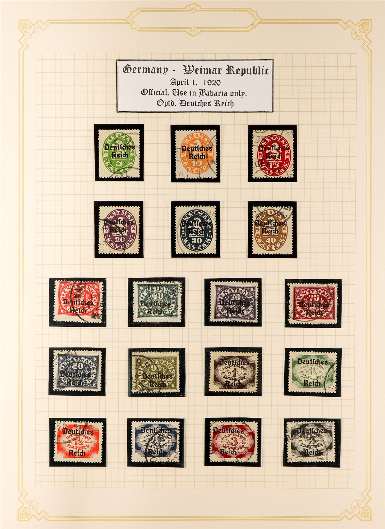 GERMANY 1919-1923 USED COLLECTION incl. 1920-21 opts on Bavaria set, 1920-21 Germania set, plus - Image 26 of 32