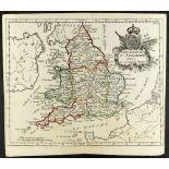 19TH CENTURY MAP OF ENGLAND Circa 1806 engraved map by DE LAPORTE of Paris, most attractive showing