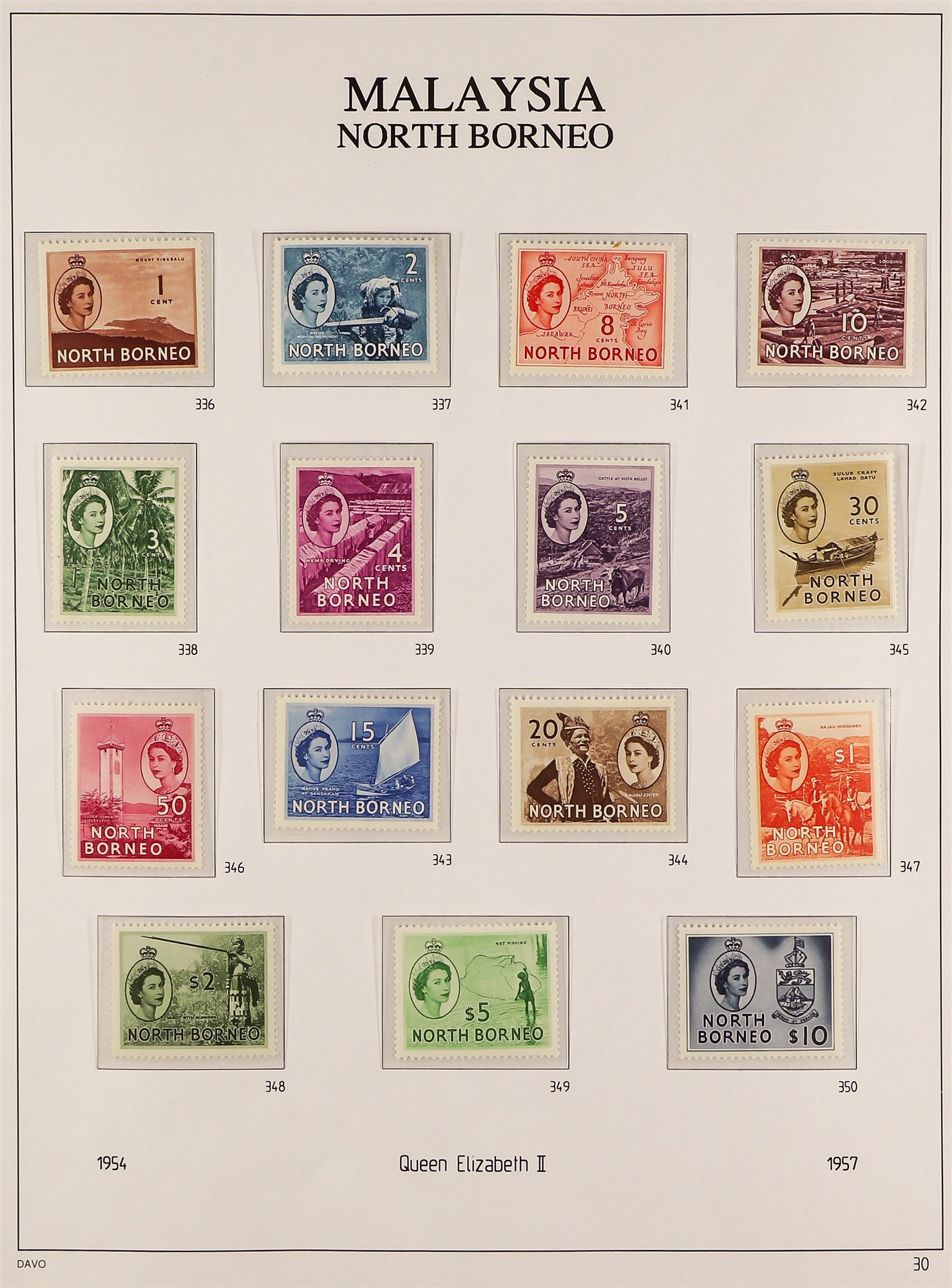 NORTH BORNEO 1953-63 COMPLETE NEVER HINGED MINT COLLECTION incl. 1954-59 & 1961 Pictorials sets etc.