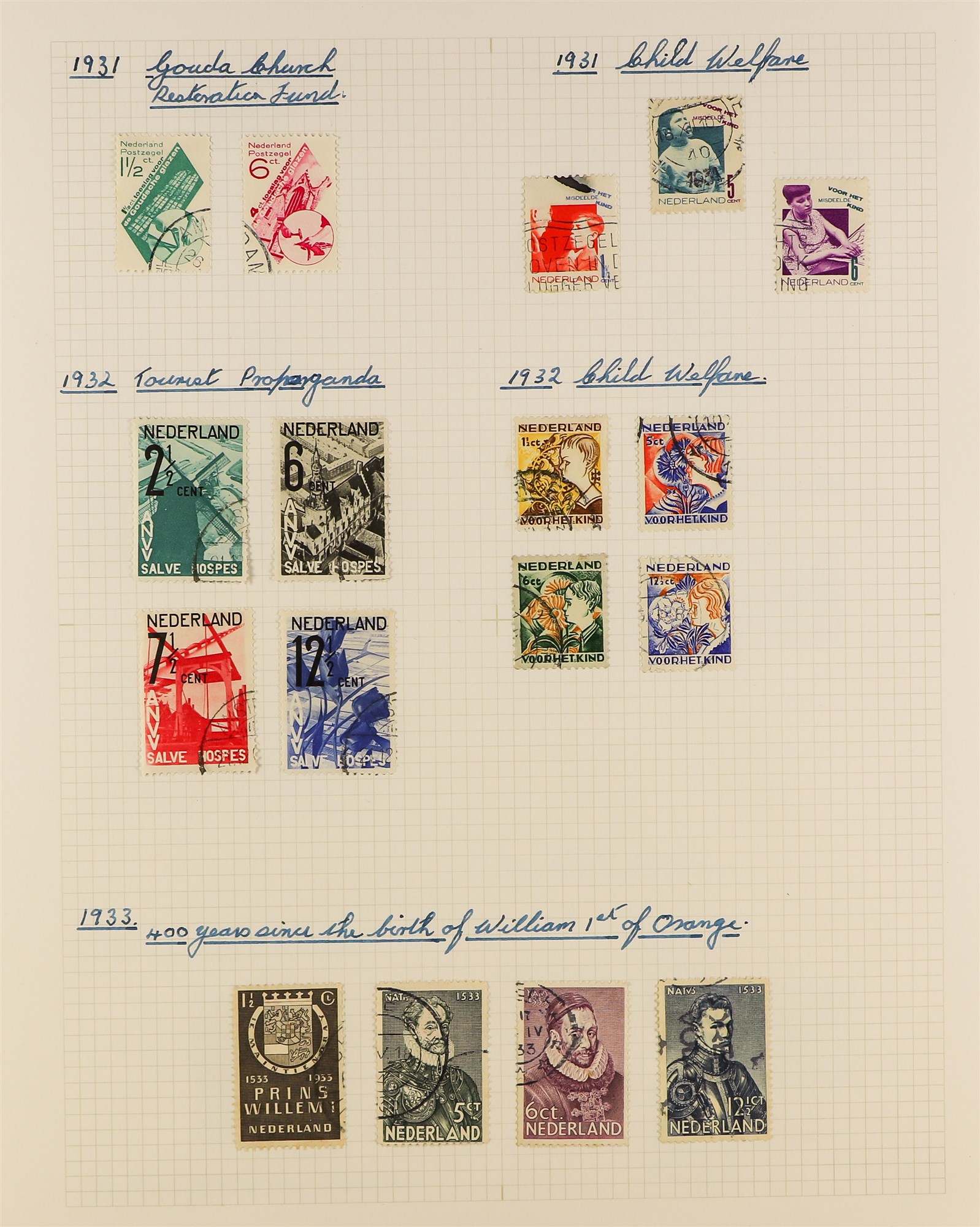 NETHERLANDS 1891-1966 USED COLLECTION in an album, incl. 1891 Wilhelmina to 1g violet & 1894 to 1g - Image 7 of 12