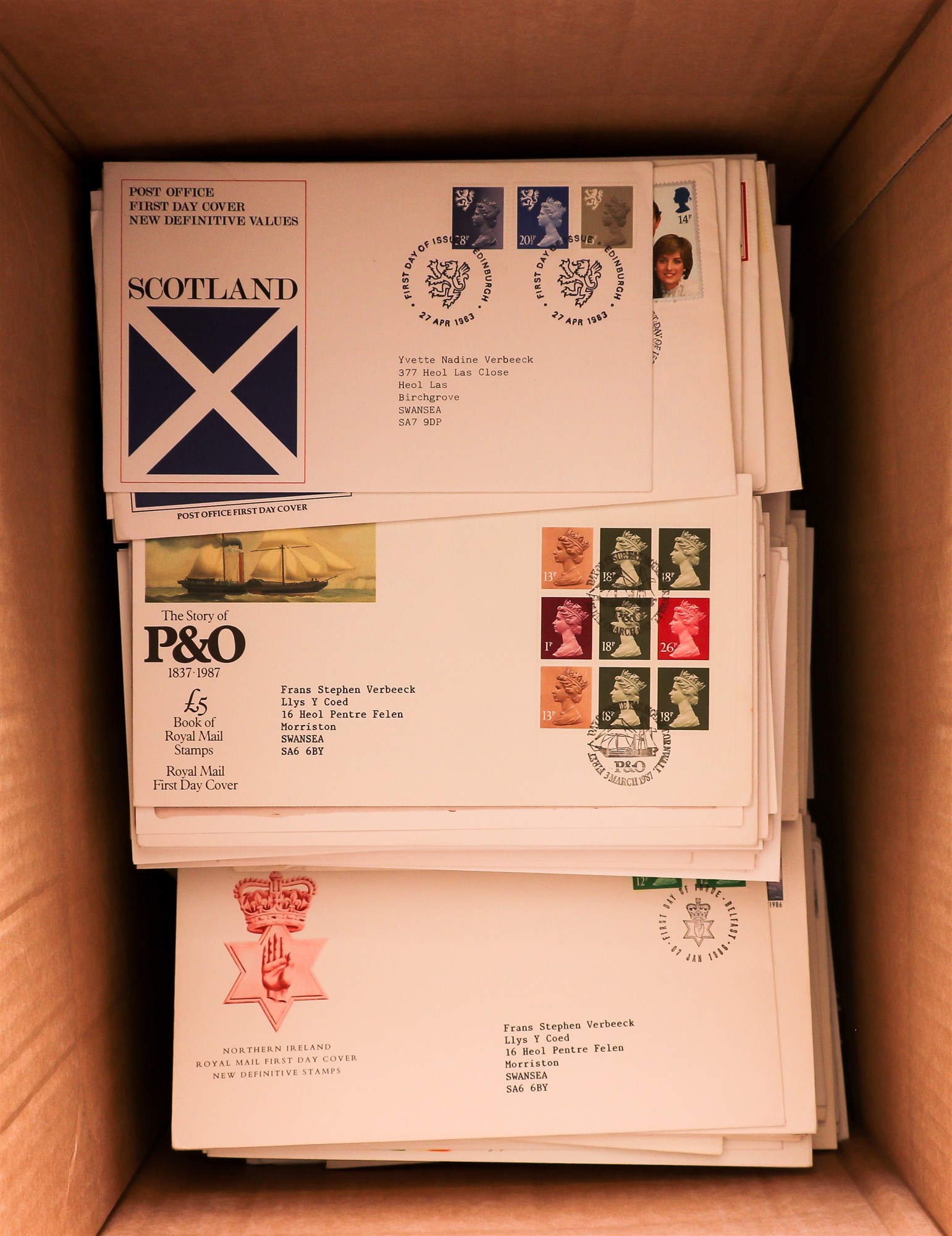 GB.FIRST DAY COVERS 1971 - 1999 loose assortment in box. Unchecked in any detail. Good mix ( - Image 4 of 4