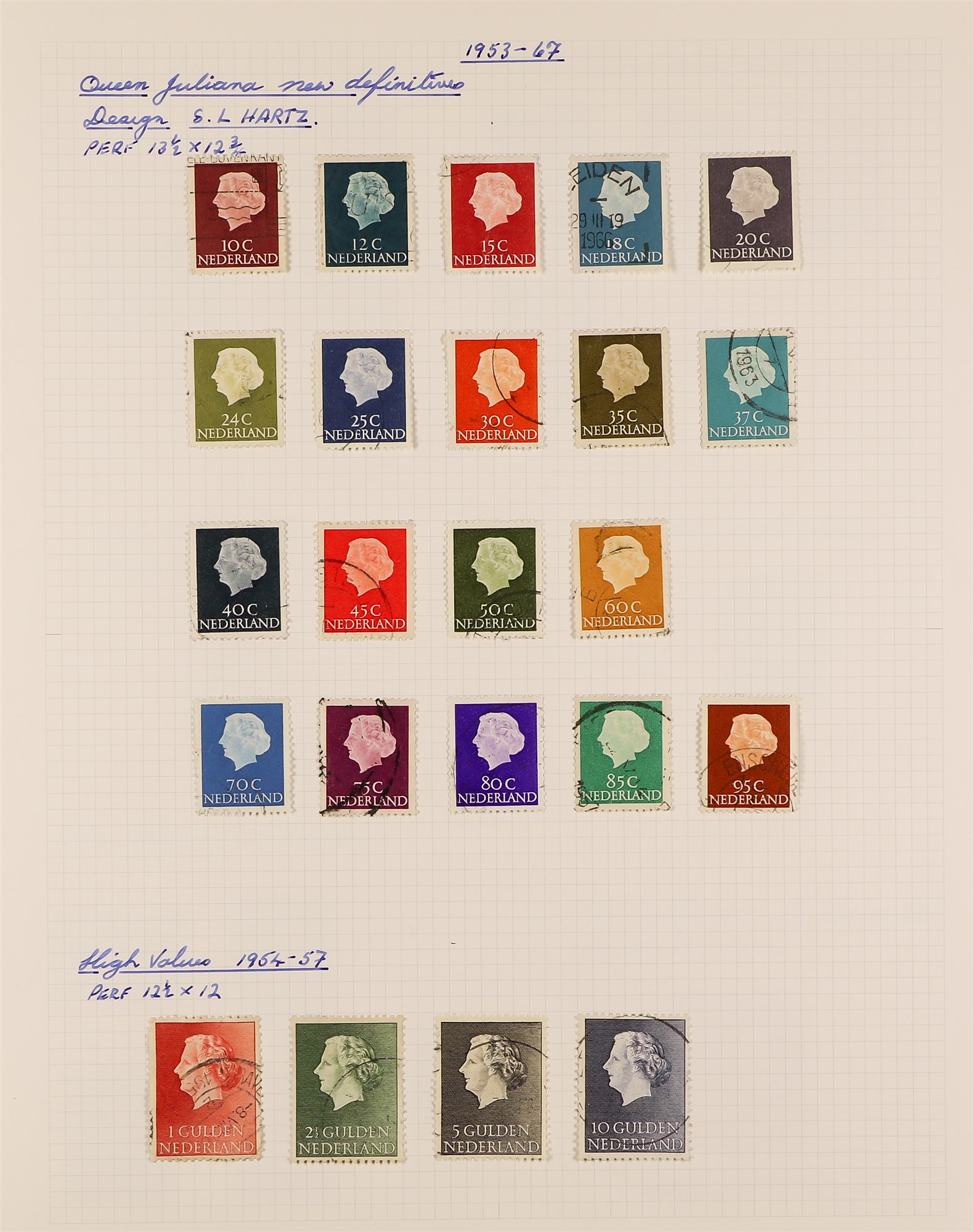 NETHERLANDS 1891-1966 USED COLLECTION in an album, incl. 1891 Wilhelmina to 1g violet & 1894 to 1g - Image 10 of 12