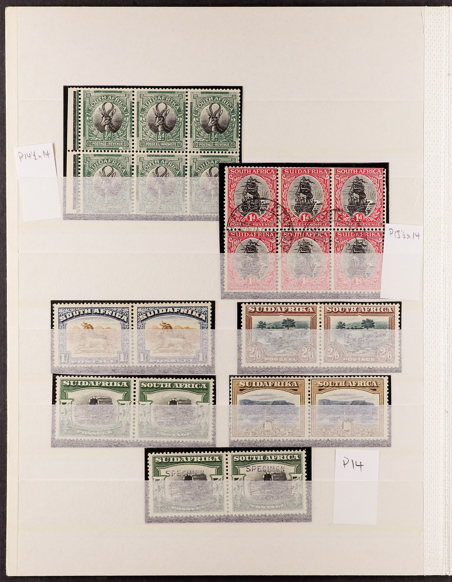 SOUTH AFRICA 1926-54 MINT DEFINITIVES COLLECTION note 1926-7 ½d & 1d block of four with extra - Image 2 of 4