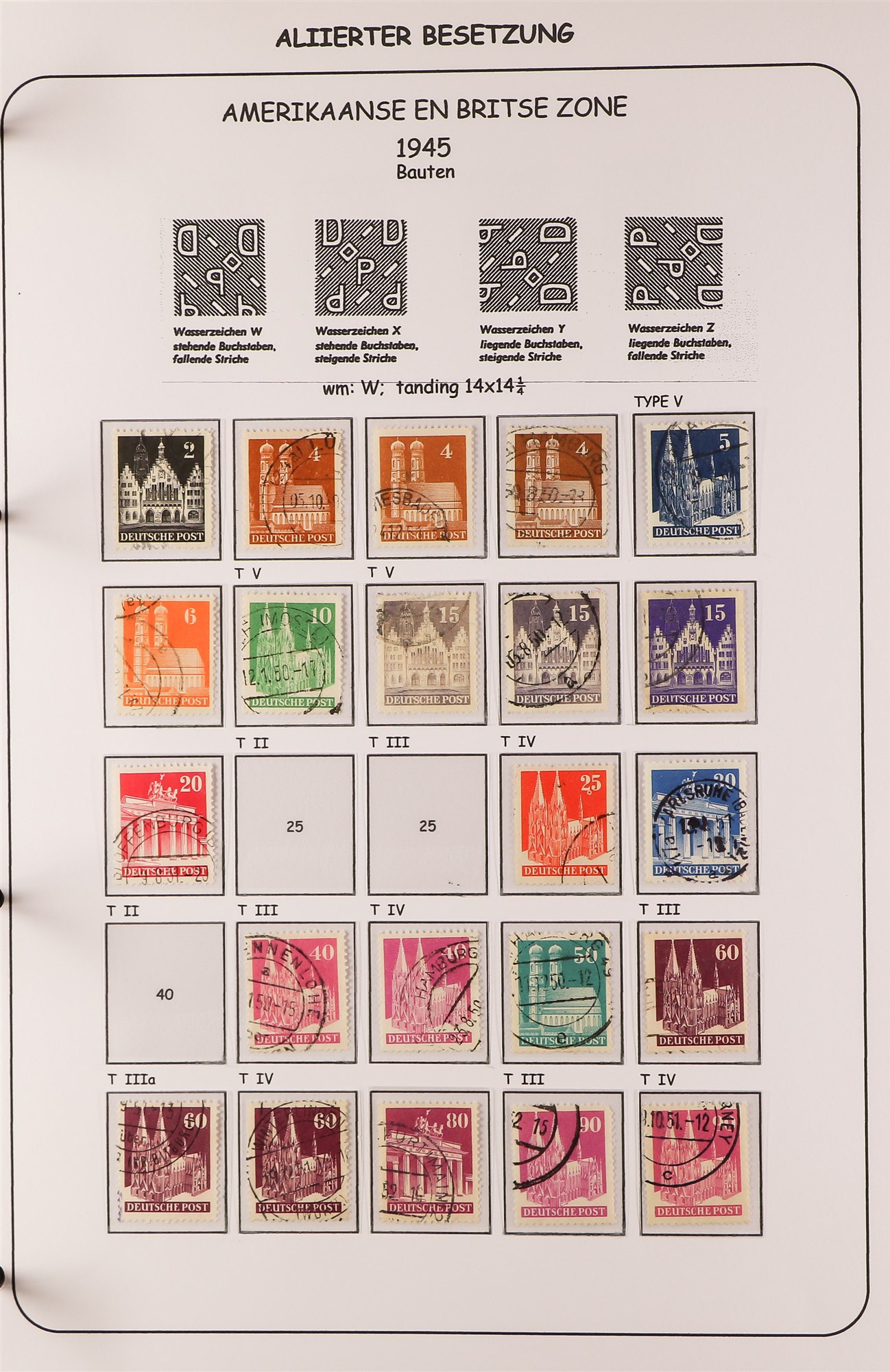 GERMAN ALLIED ZONES BRITISH & AMERICAN ZONE 1945-50 very fine used collection (plus some mint or - Image 7 of 27