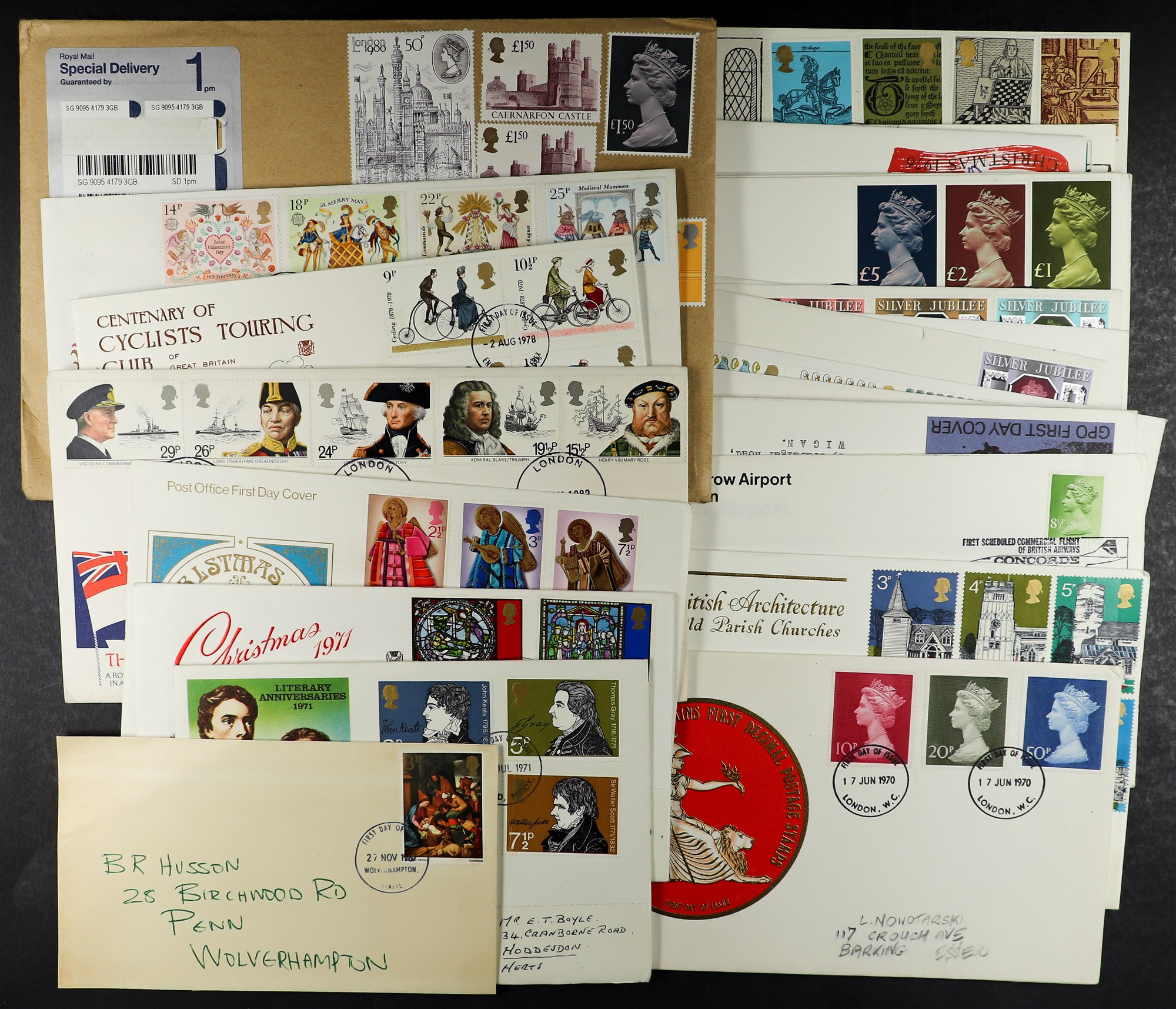 GB.FIRST DAY COVERS 1965 - 1990s collection in box. Some are in albums but most are loose. Many from - Image 2 of 3