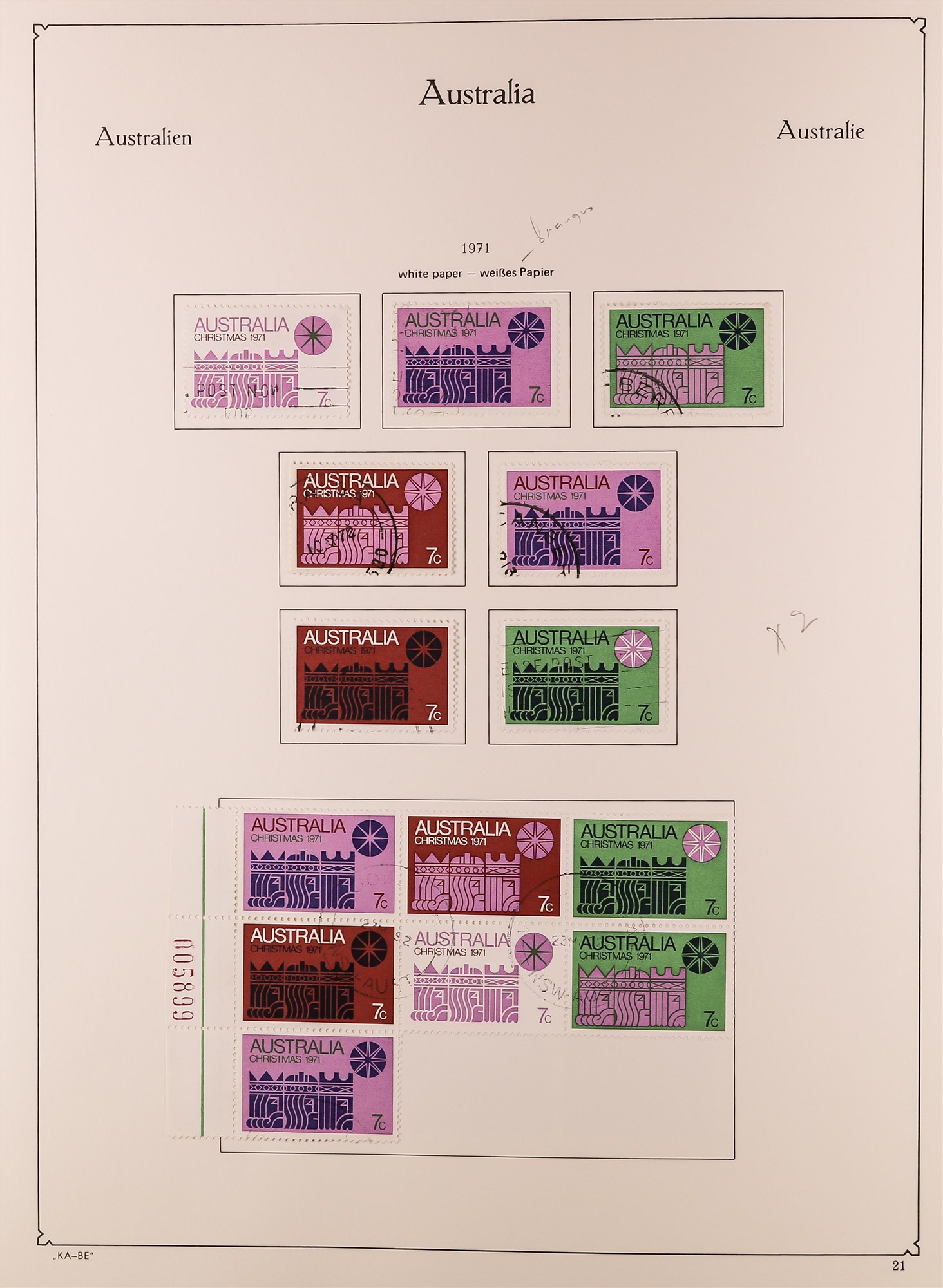 AUSTRALIA 1953-90 COMPLETE USED COLLECTION in a KA-BE album with paper & perforation types, booklets - Image 7 of 29