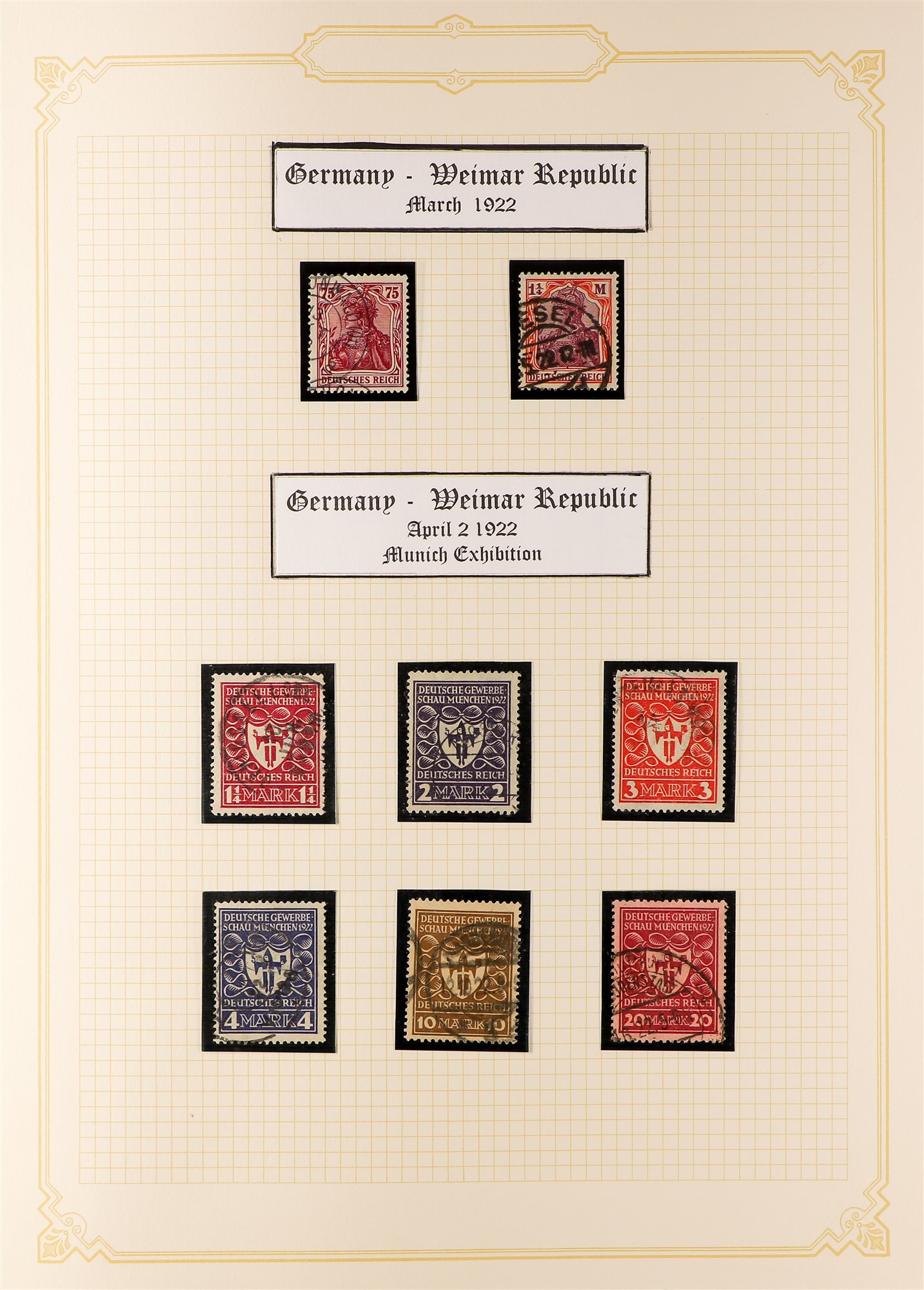 GERMANY 1919-1923 USED COLLECTION incl. 1920-21 opts on Bavaria set, 1920-21 Germania set, plus - Image 10 of 32