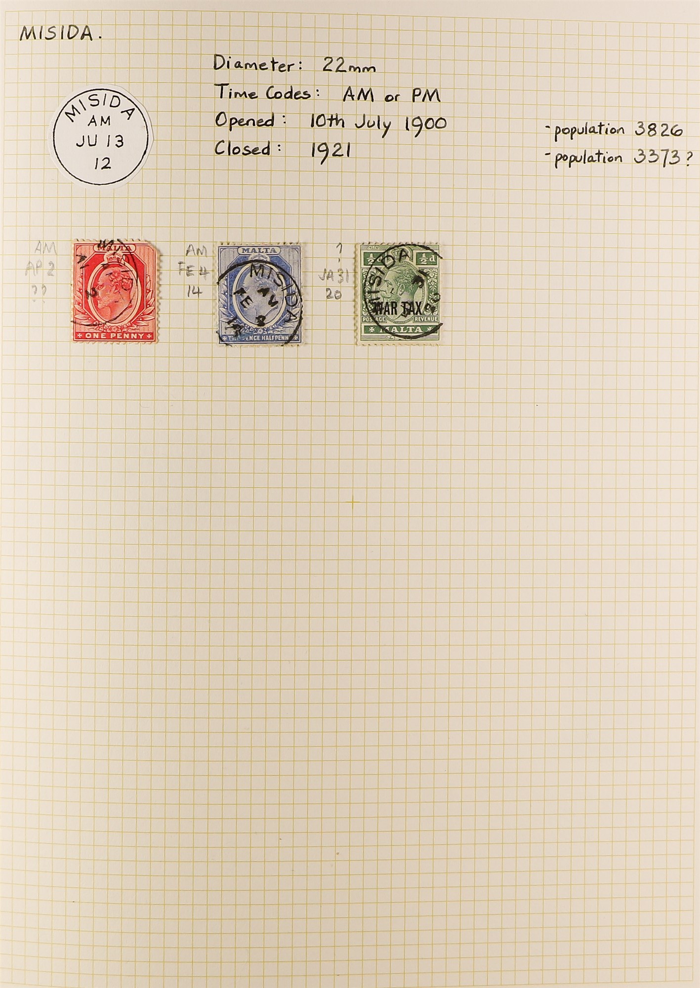 MALTA POSTMARKS COLLECTION in an album and stockbook, QV to more modern with many villages, cds's - Image 6 of 10