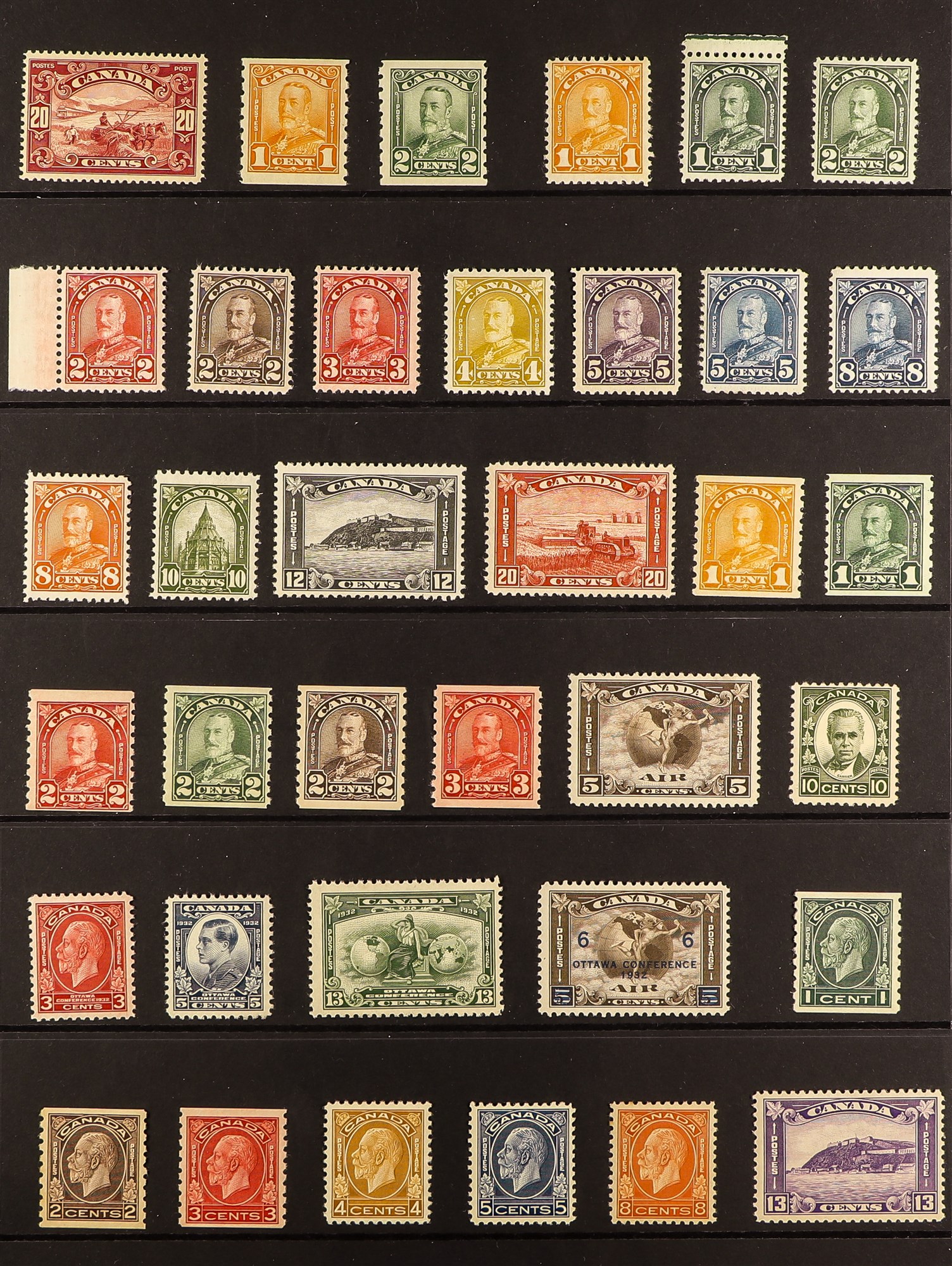 CANADA 1911-35 MINT COLLECTION incl. 1911-22 Admirals incl. 5c (2 shades), 7c (2 shades) and 2c perf - Image 2 of 3