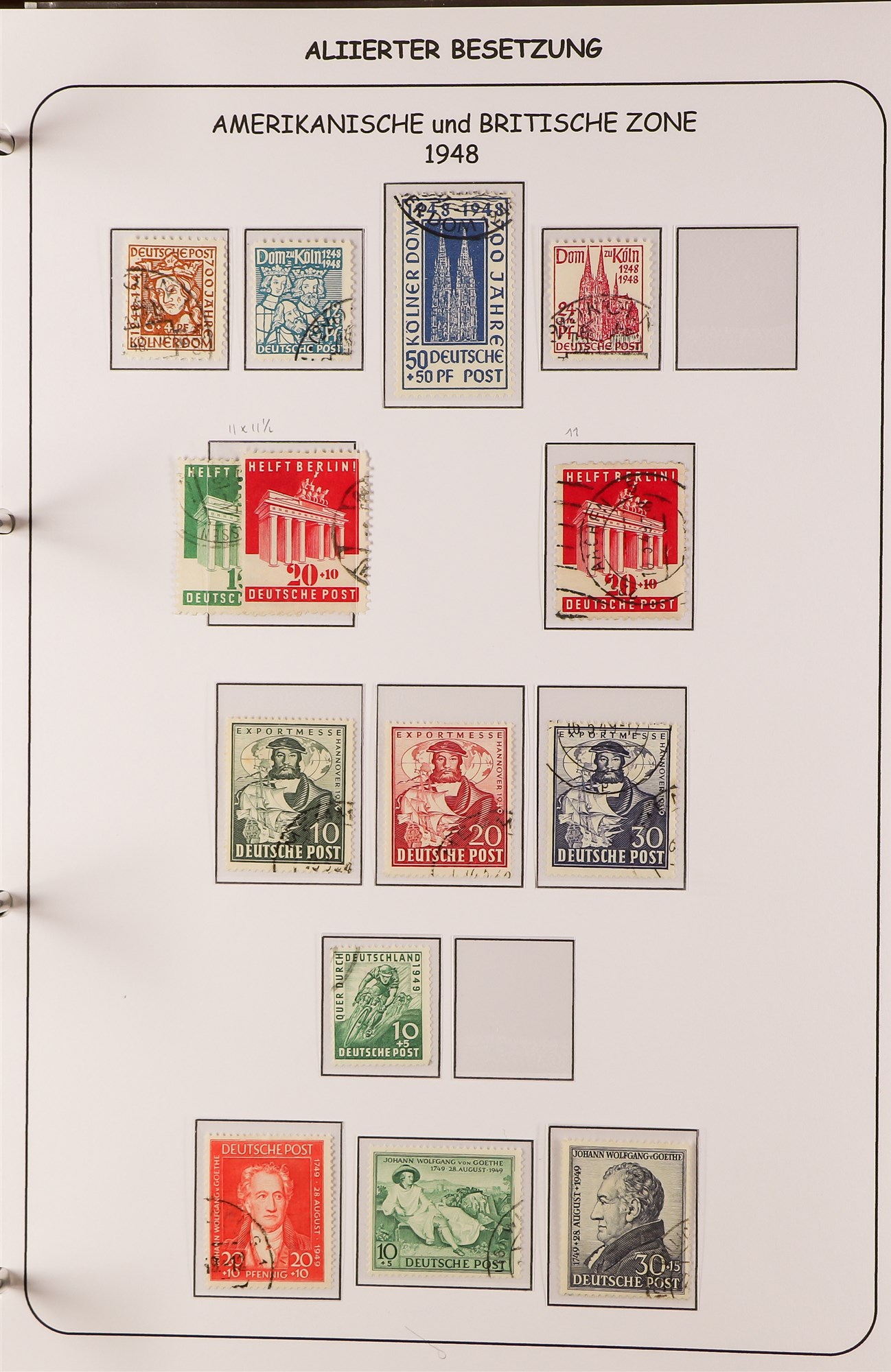 GERMAN ALLIED ZONES BRITISH & AMERICAN ZONE 1945-50 very fine used collection (plus some mint or - Image 18 of 27