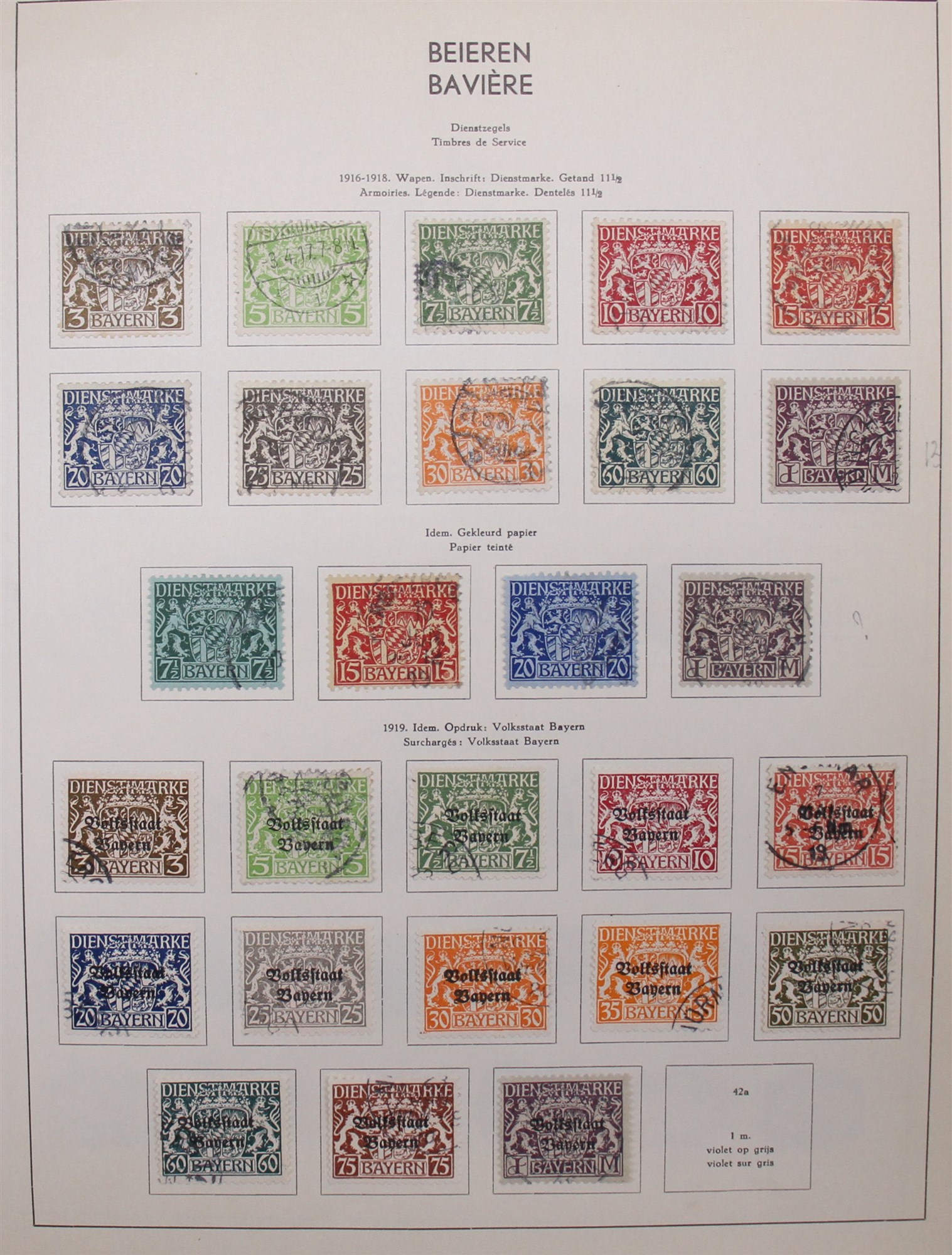 GERMAN STATES BAVARIA 1849-1920 a used collection on pages, incl. 1849-62 3k brown & 6k blue, 1850- - Image 8 of 9
