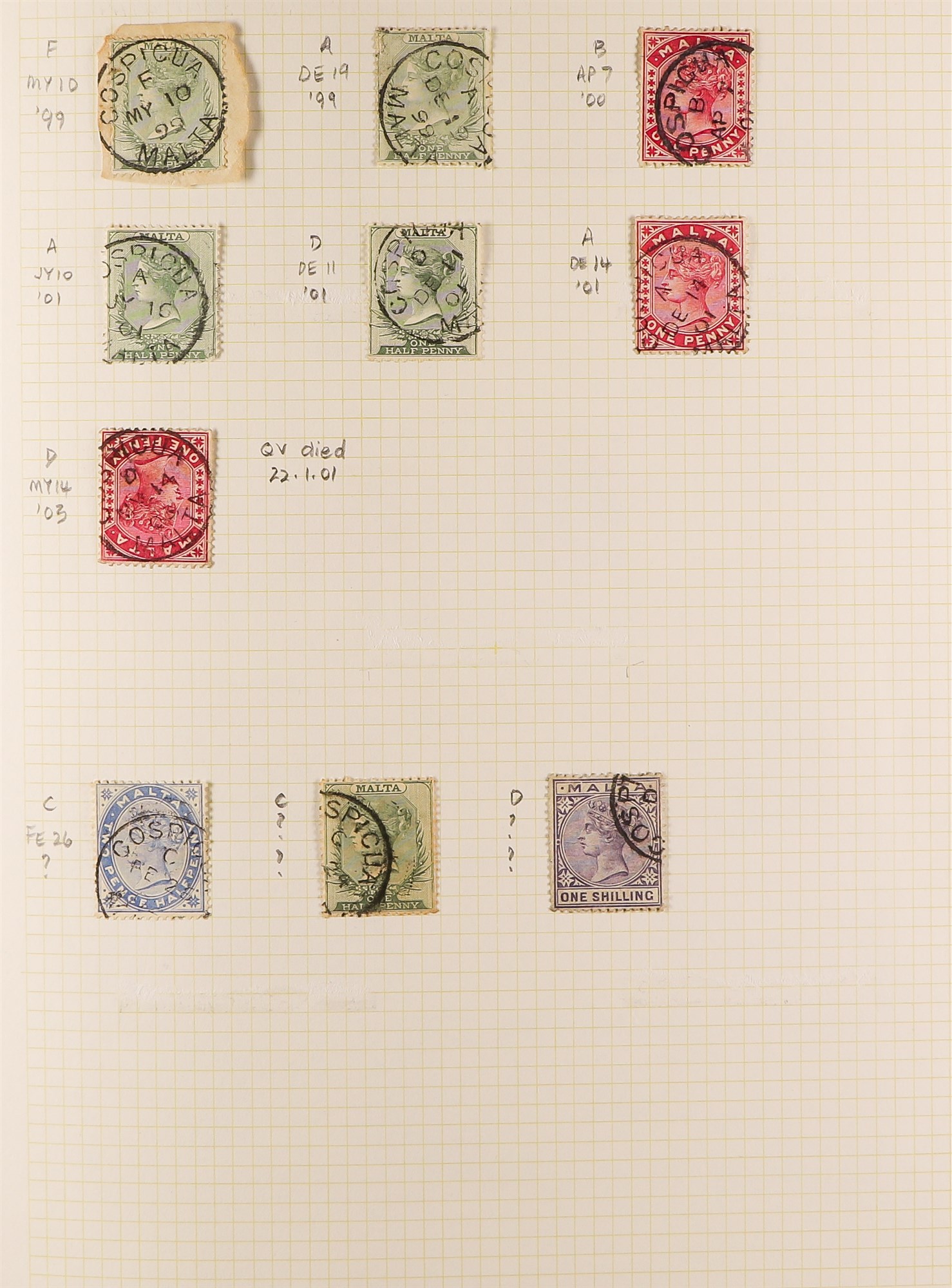 MALTA POSTMARKS COLLECTION in an album and stockbook, QV to more modern with many villages, cds's - Image 4 of 10