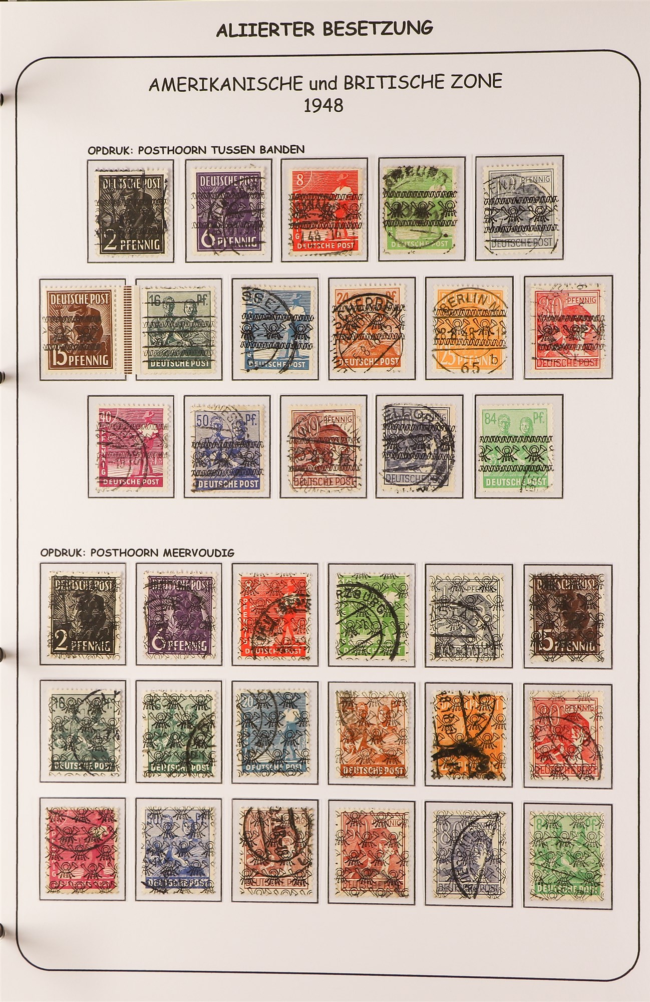 GERMAN ALLIED ZONES BRITISH & AMERICAN ZONE 1945-50 very fine used collection (plus some mint or - Image 15 of 27