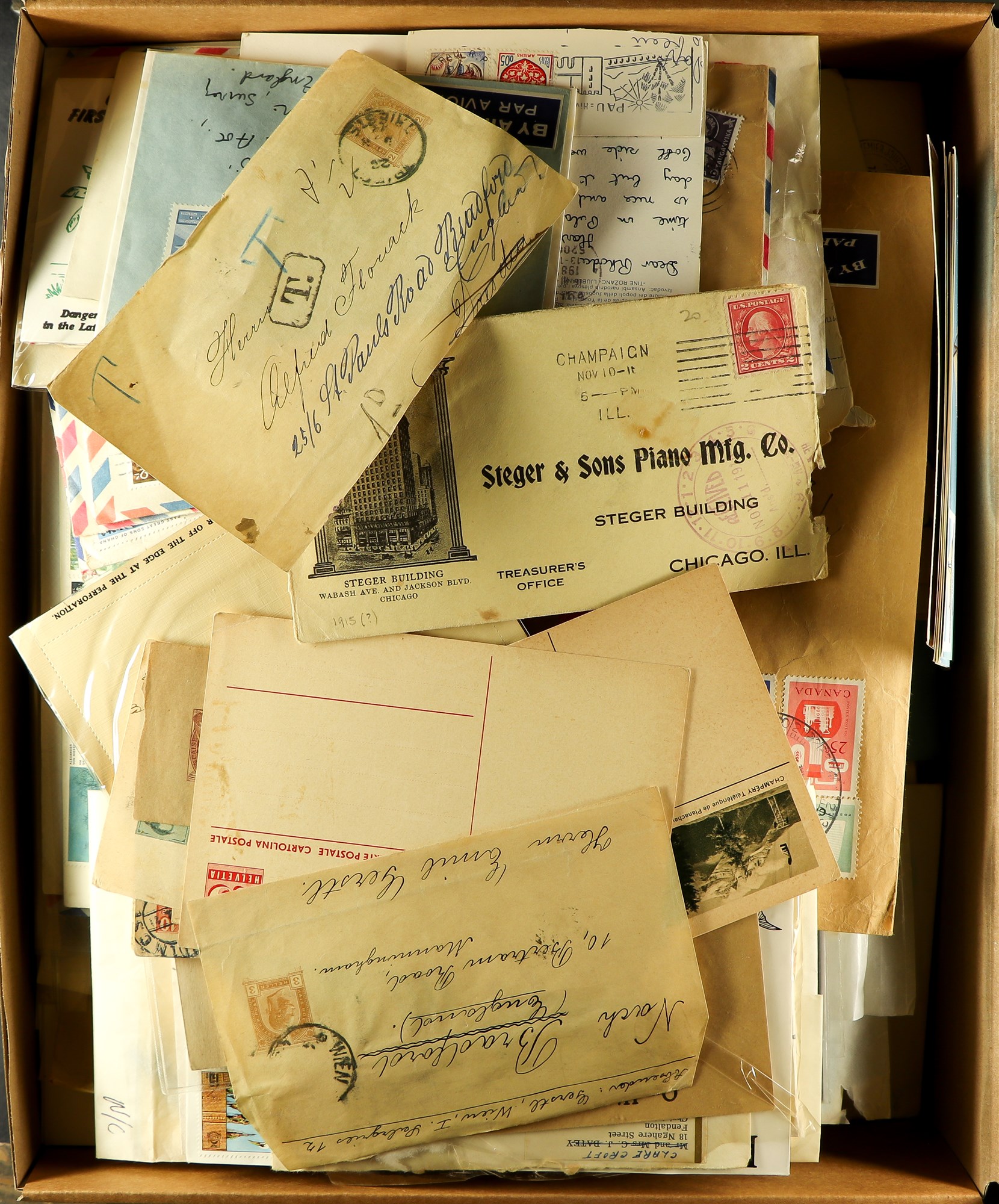 COLLECTIONS & ACCUMULATIONS REMAINDER BOX of 12 albums from ex-dealers estate. Includes South