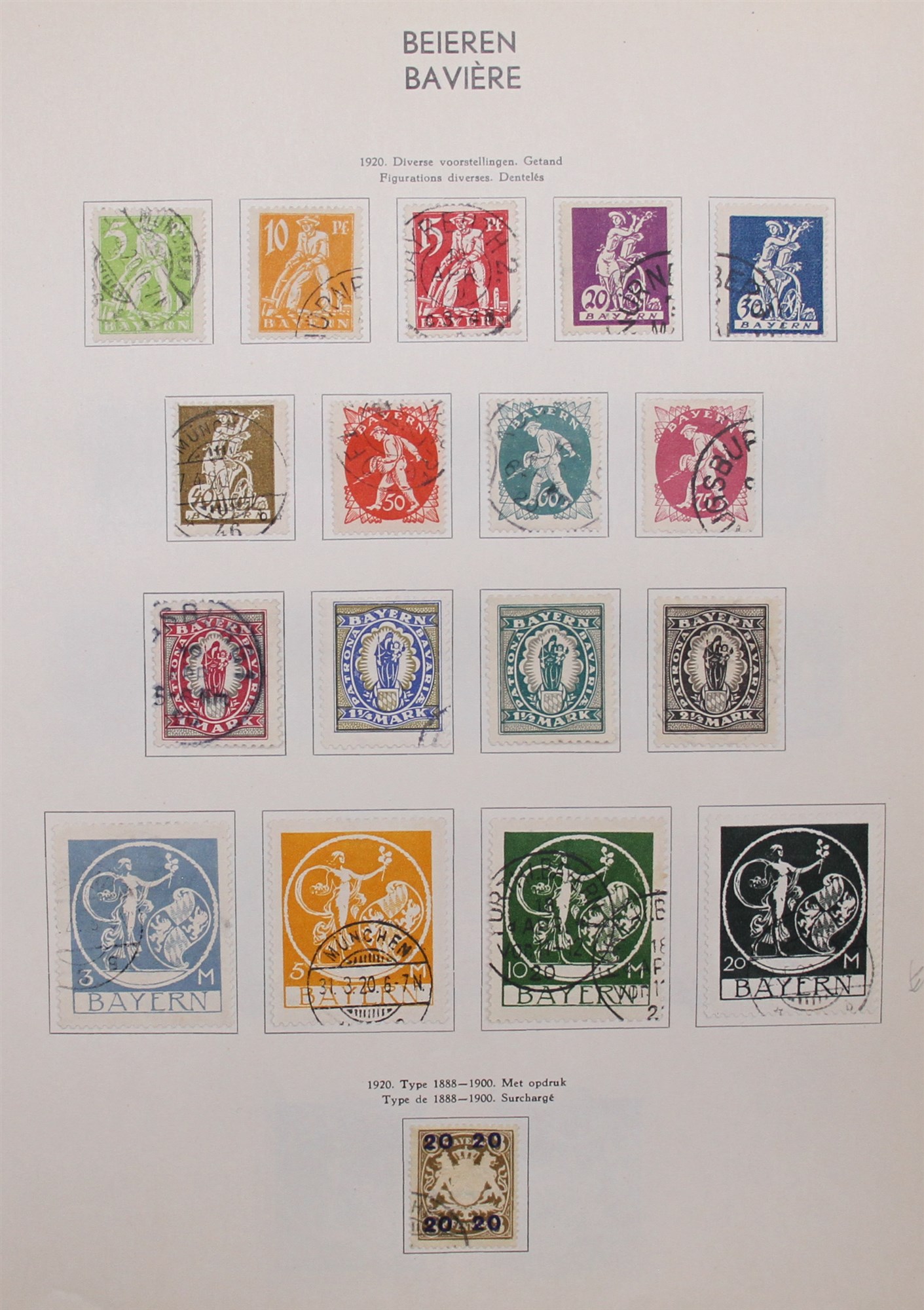 GERMAN STATES BAVARIA 1849-1920 a used collection on pages, incl. 1849-62 3k brown & 6k blue, 1850- - Image 6 of 9