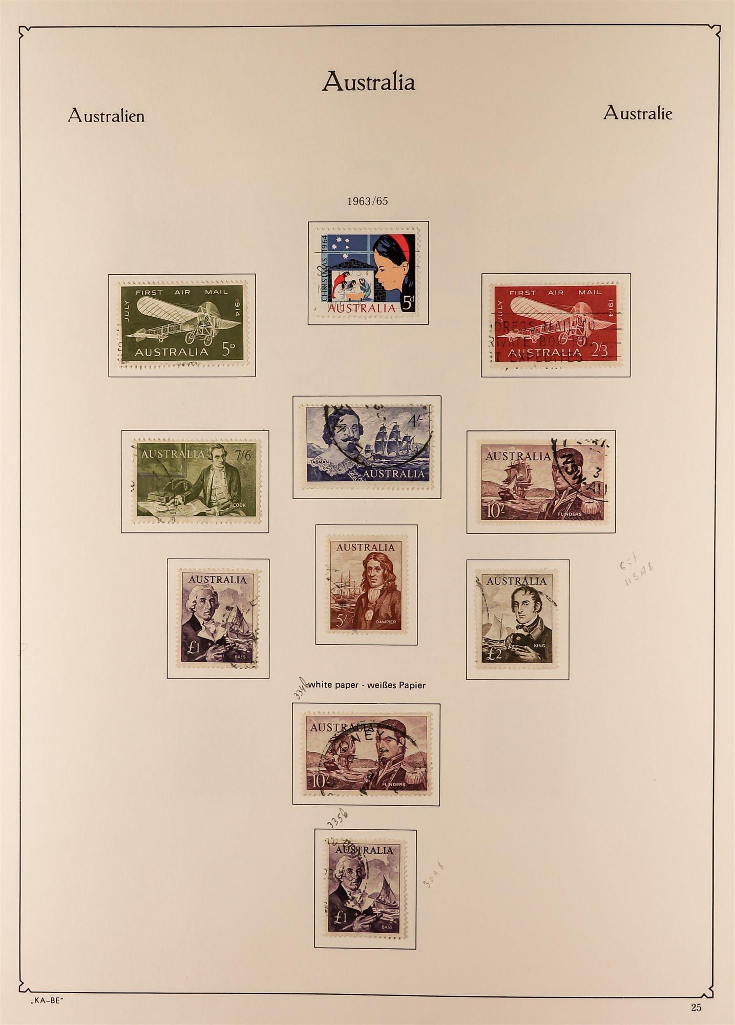 AUSTRALIA 1953-90 COMPLETE USED COLLECTION in a KA-BE album with paper & perforation types, booklets