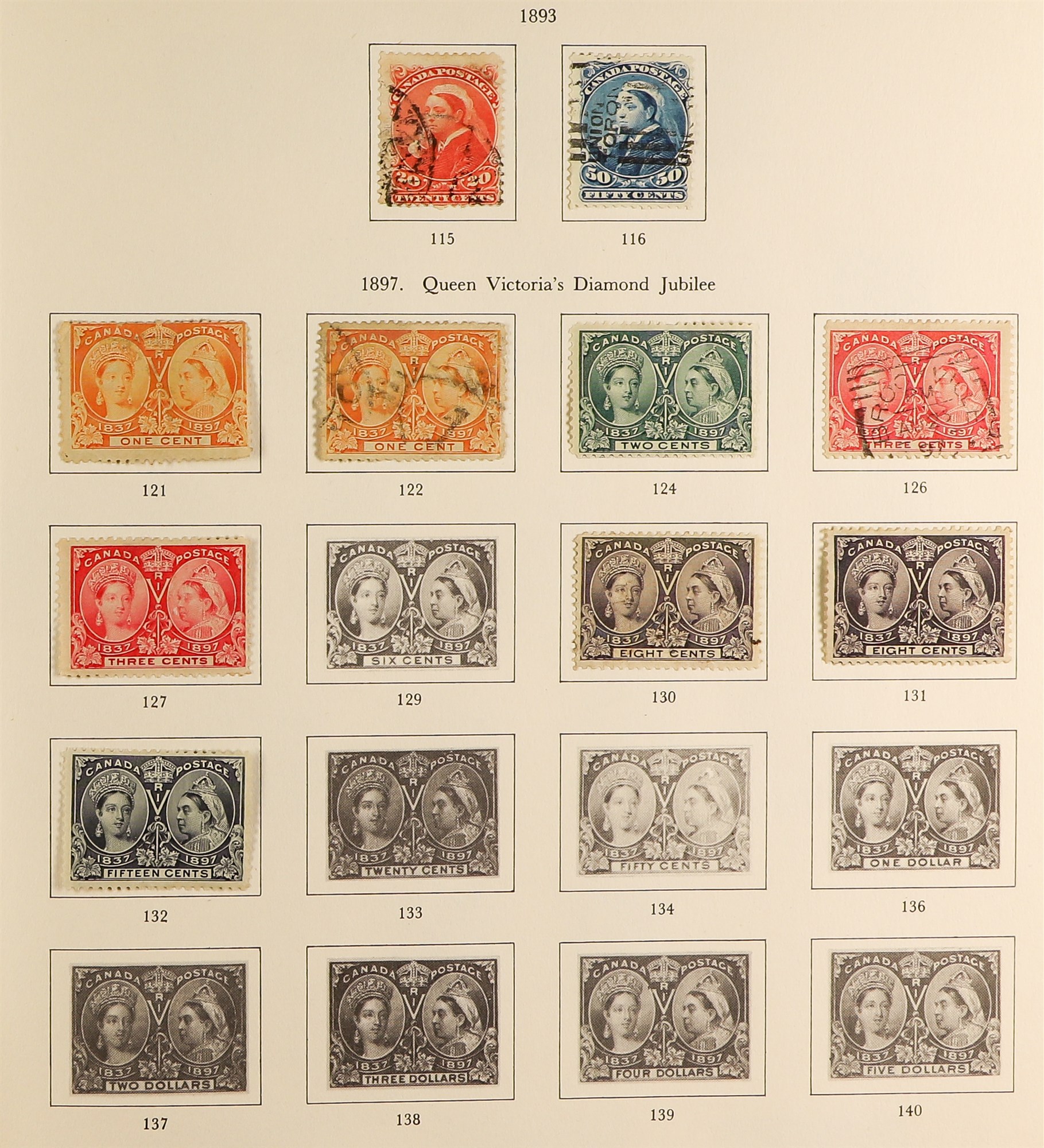 CANADA 1859-1971 COLLECTION of mint and used in an album, incl. 1868-90 3c, 6c, 12½c & 15c Large - Image 2 of 10