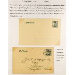 SAMOA G.R.I. 1914 postal stationery postcards, with ½d on 5pf unused and used (2, without
