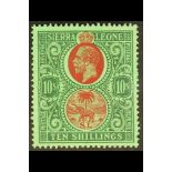 SIERRA LEONE 1921-27 10s red & green/green, SG 146, very fine mint. Cat. £180.