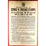 GB.GEORGE V 1911 POSTAL NOTICE a Postmaster General printed notice dated 20th June "Introduction