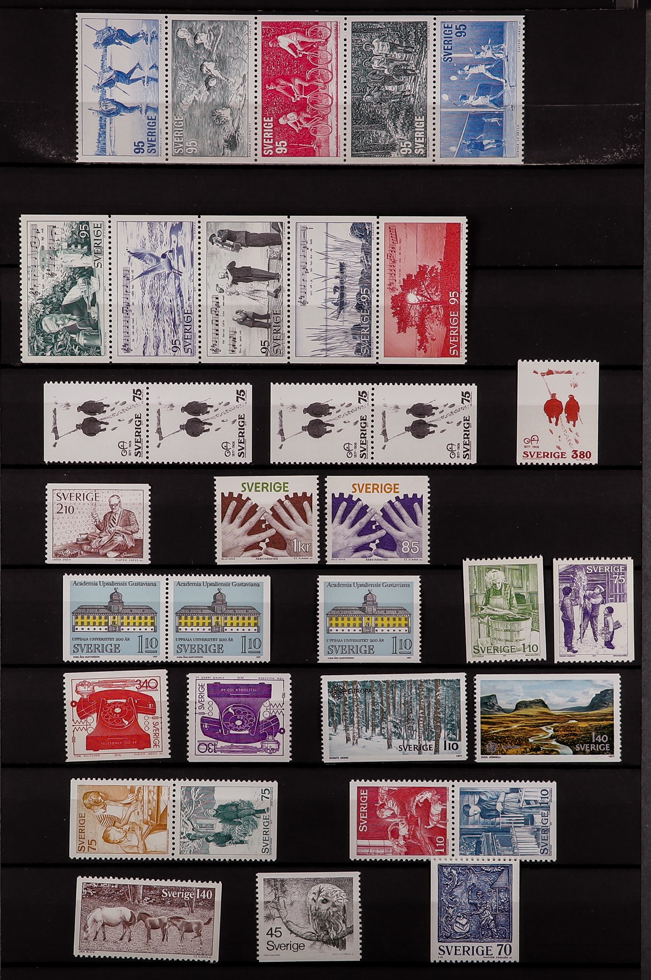 SWEDEN 1957-81 NEVER HINGED MINT COLLECTION with various perforation types, se-tenant issues, 1981 - Image 6 of 6
