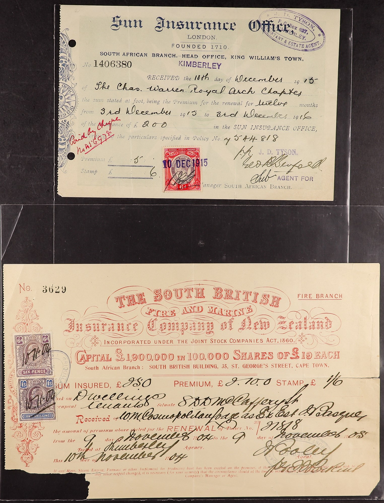 SOUTH AFRICA DOCUMENTS 1885-1974 interesting range with paid cheques, Cape invoices with 1d stamps - Image 4 of 4