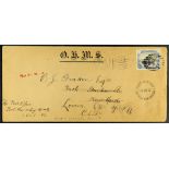 PAPUA 1902 (3rd October) OHMS envelope from the Post Office to USA, bearing Lakatoi 2½d tied oval of