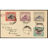 PAPUA 1918 (30th November) "Wilson" envelope Registered to England, bearing Lakatoi 1d, 2d, 2½d