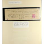 BANGLADESH REVENUE STAMPS ON DOCUMENTS 1970's-1990's collection of complete documents bearing