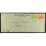PAPUA 1930 (8th November) OHMS Treasury envelope to England bearing "OS" perfin ½d and 1d, tied Port