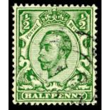 GB.GEORGE V 1912 ½d green, variety white spot in oval below "E", SG Spec. N4f, cds used, unpriced as