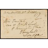 GB.QUEEN VICTORIA 1849 (1 Sept) stampless env to London endorsed "To be posted at Dieppe" with
