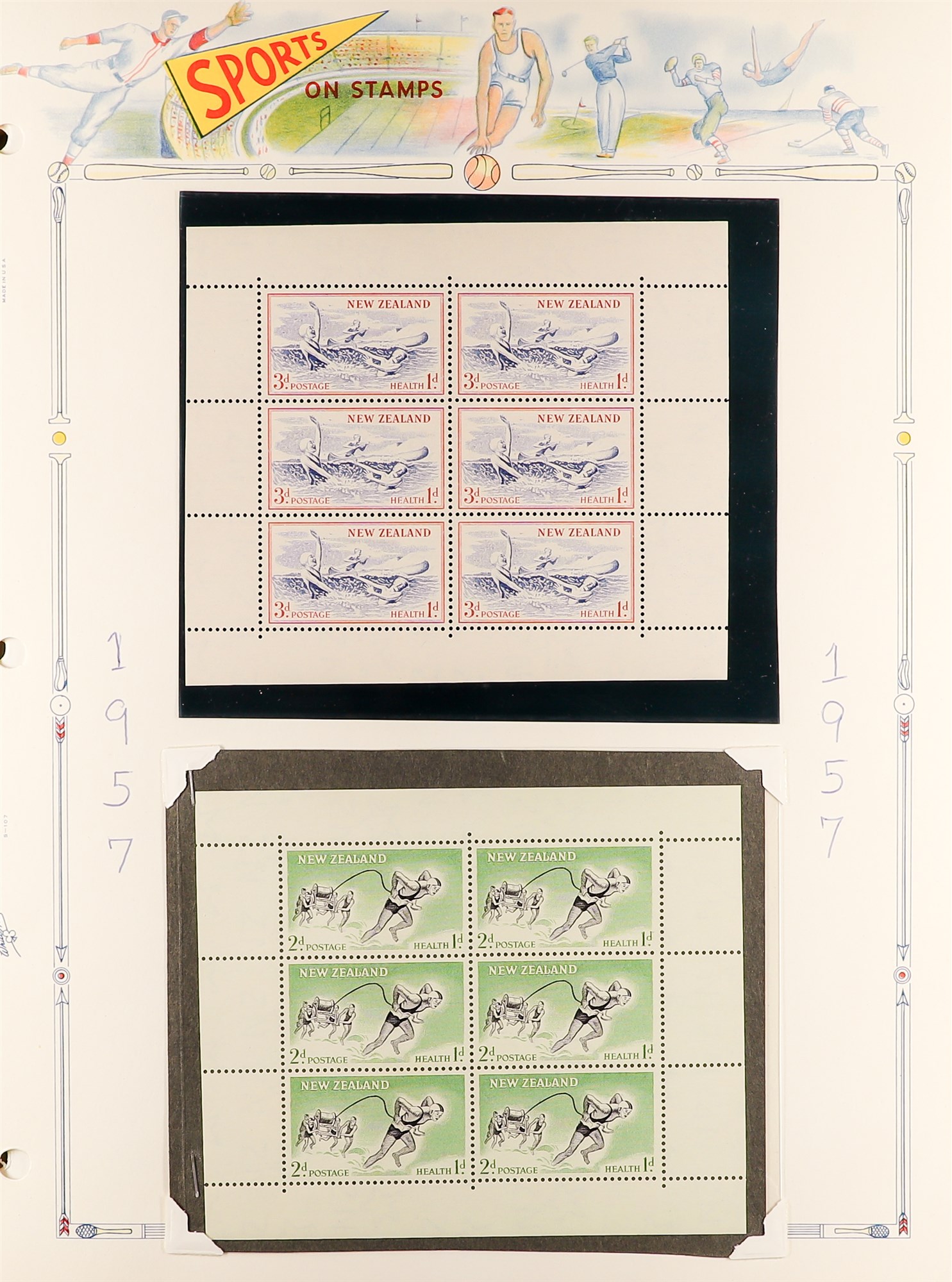 NEW ZEALAND 1935-96 SPORTS ON STAMPS collection of mostly never hinged mint stamps and miniature - Image 9 of 12