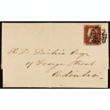 GB.QUEEN VICTORIA 1842 (2 Sept) EL from Leeds to Edinburgh bearing 1d red-brown plate 22 with 4 good