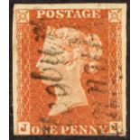 GB.QUEEN VICTORIA 1841 1d red-brown plate 34 imperf with large part "CLEDBURY / PENNY POST" (not