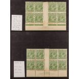 AUSTRALIA 1924-25 1d sage-green Head no watermark (SG 83) mint study collection on pages, includes