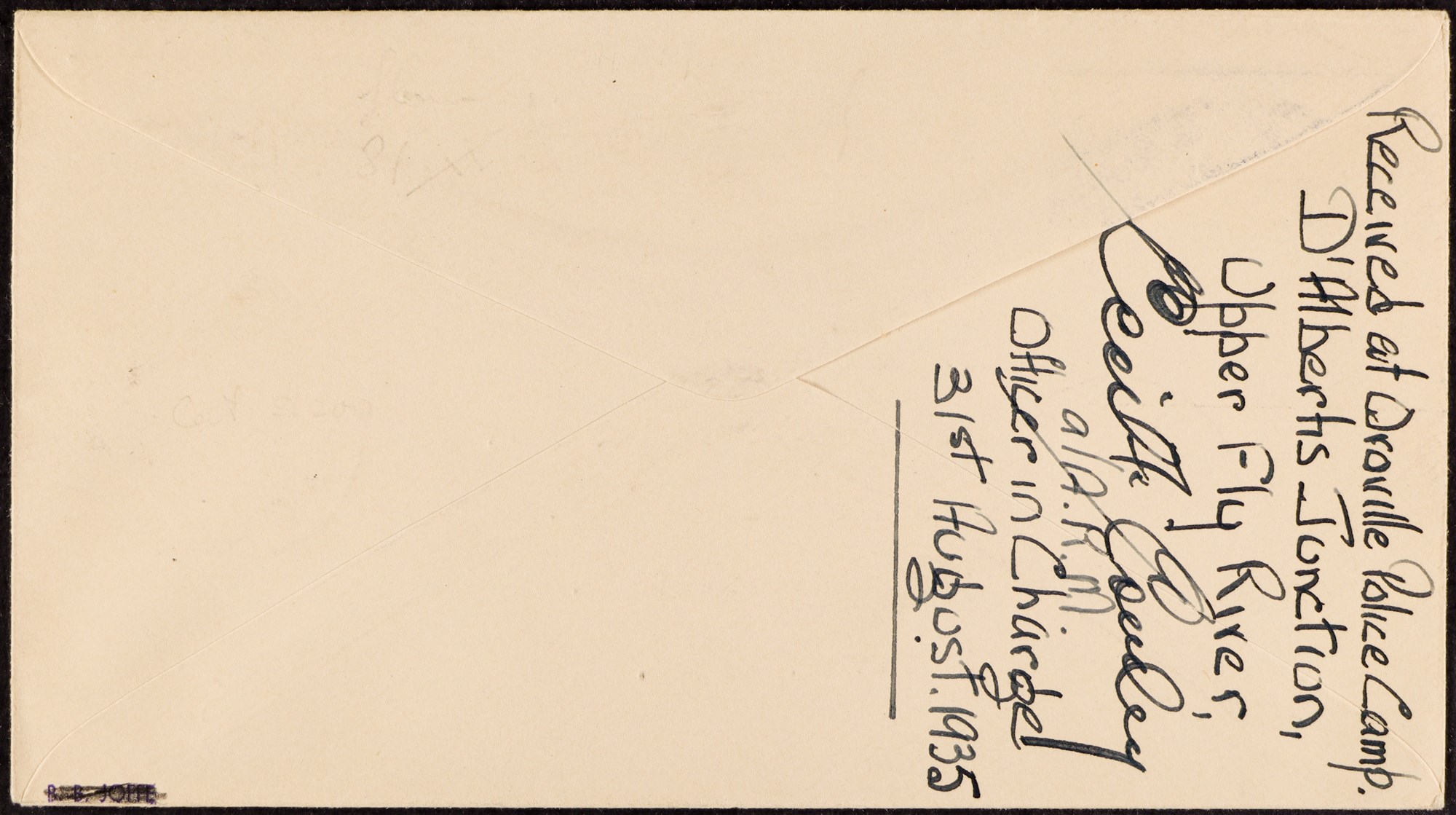 PAPUA AIRMAIL 1935 (31st August) Daru to Oroville Police Camp cover (Eustis P88), signed by the - Image 2 of 2